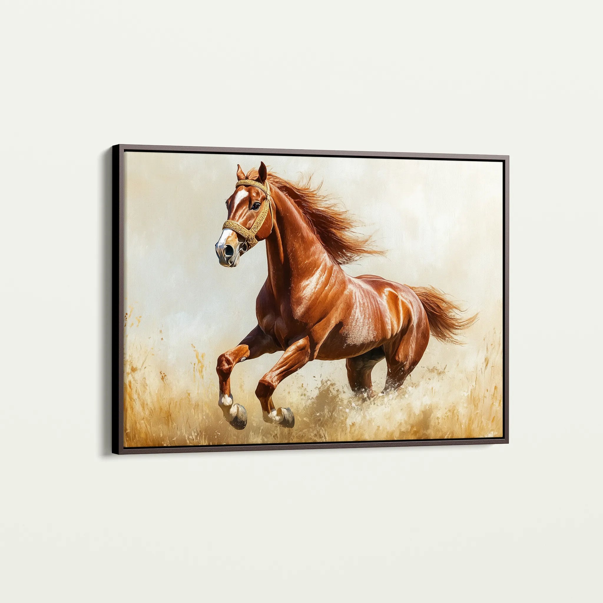 Horses 051 Canvas Art 18" x 24" / 45 x 60 cm / Black