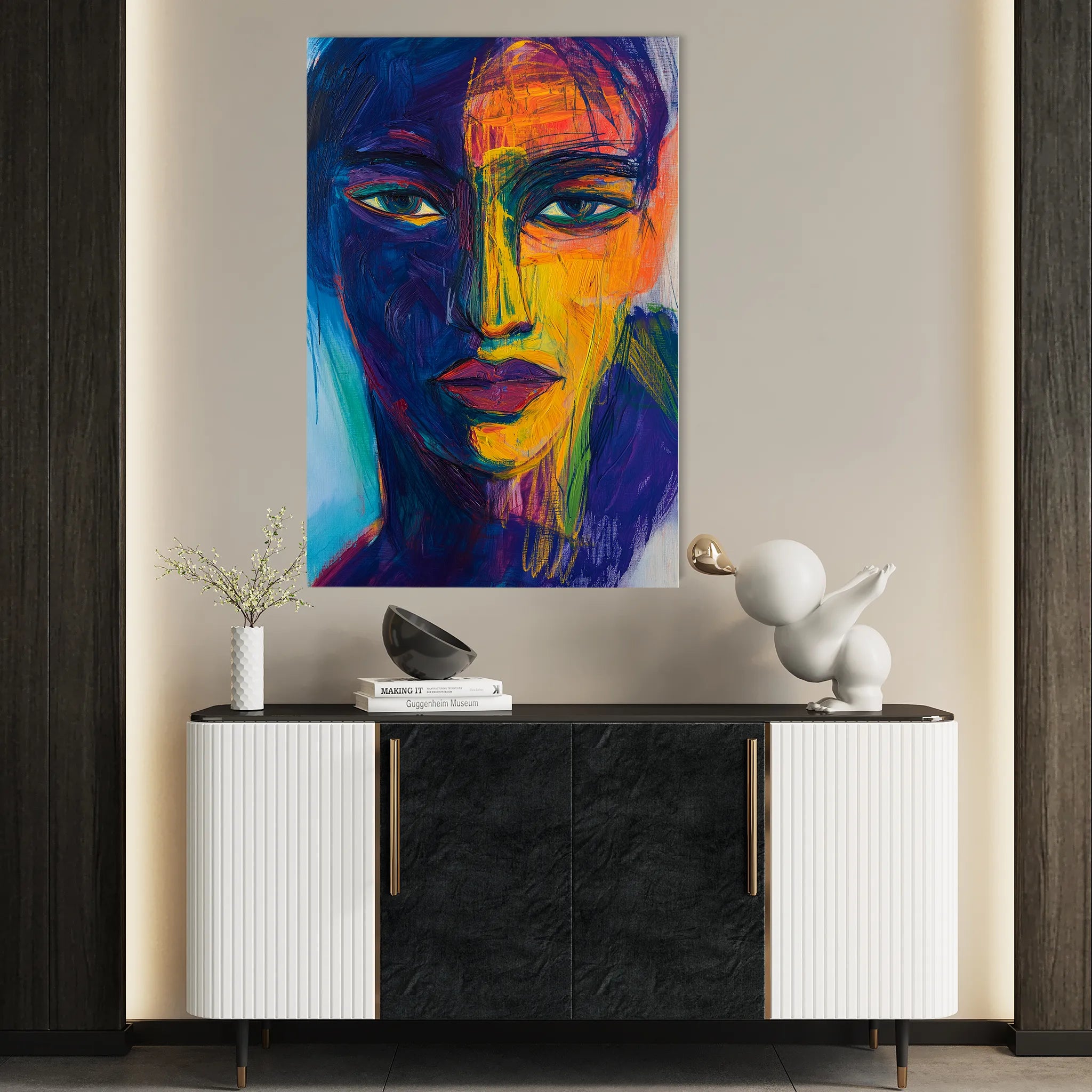 Portrait 051 Canvas Art 18" x 24" / 45 x 60 cm / Black