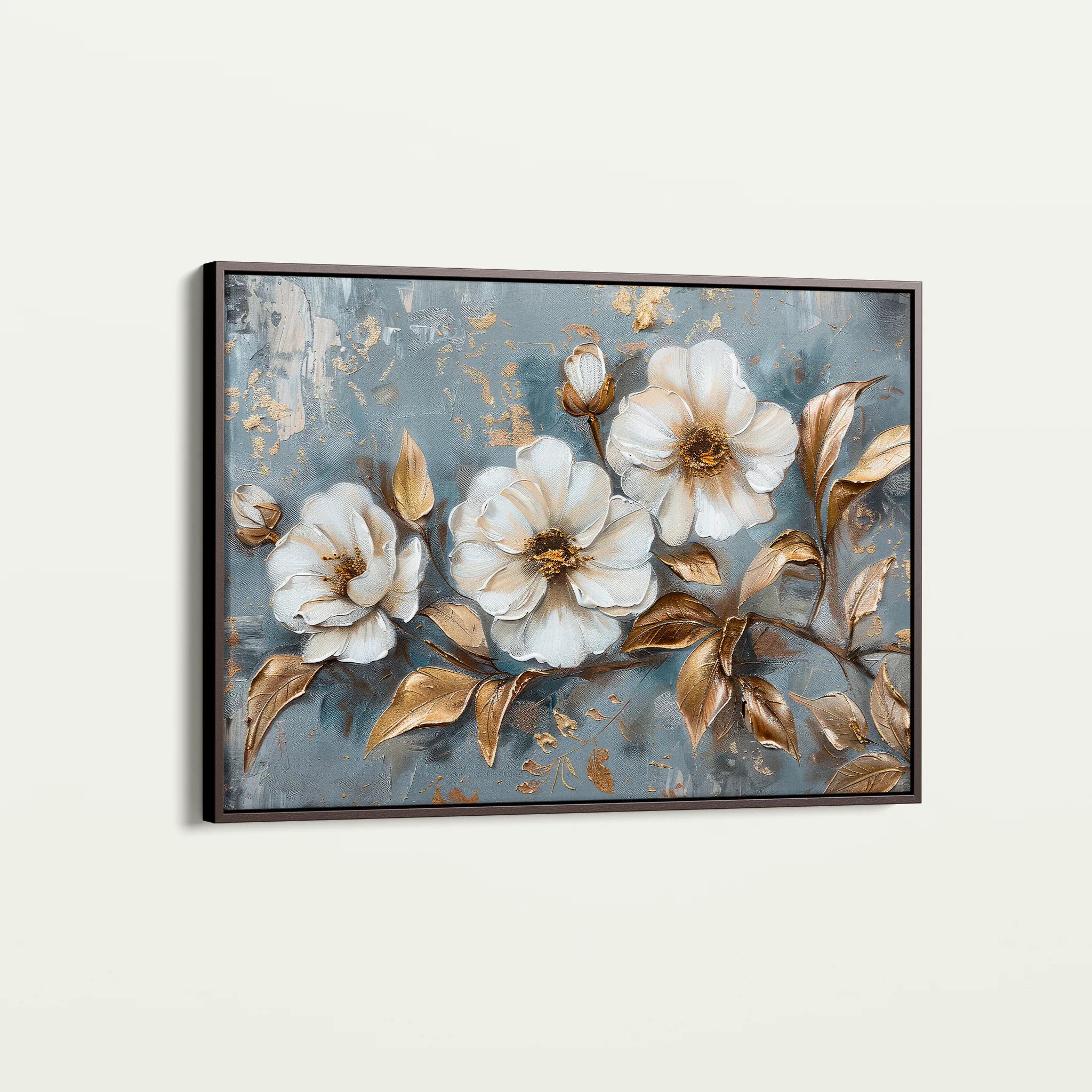 Floral 052 Canvas Art 18" x 24" / 45 x 60 cm / Black