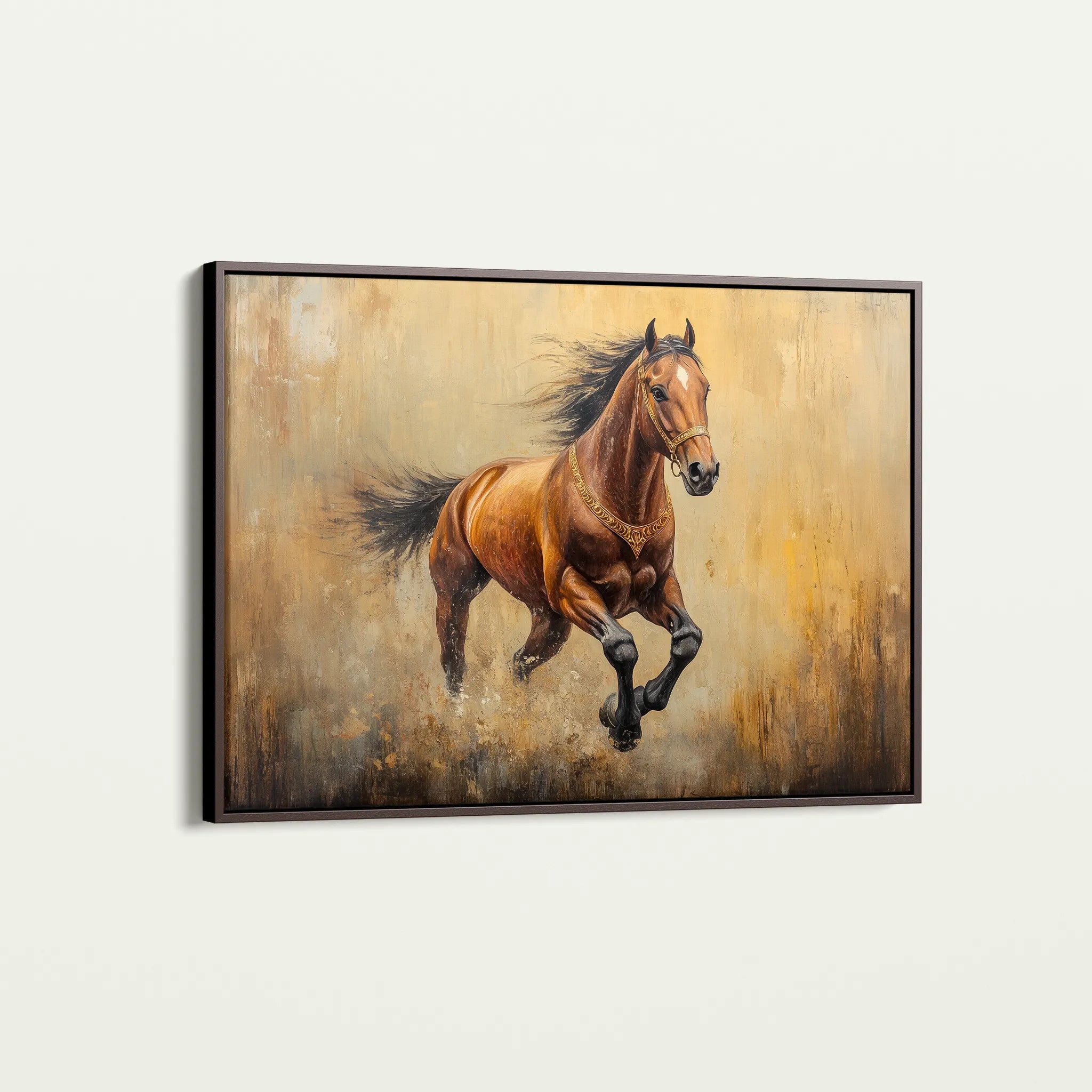 Horses 052 Canvas Art 18" x 24" / 45 x 60 cm / Black