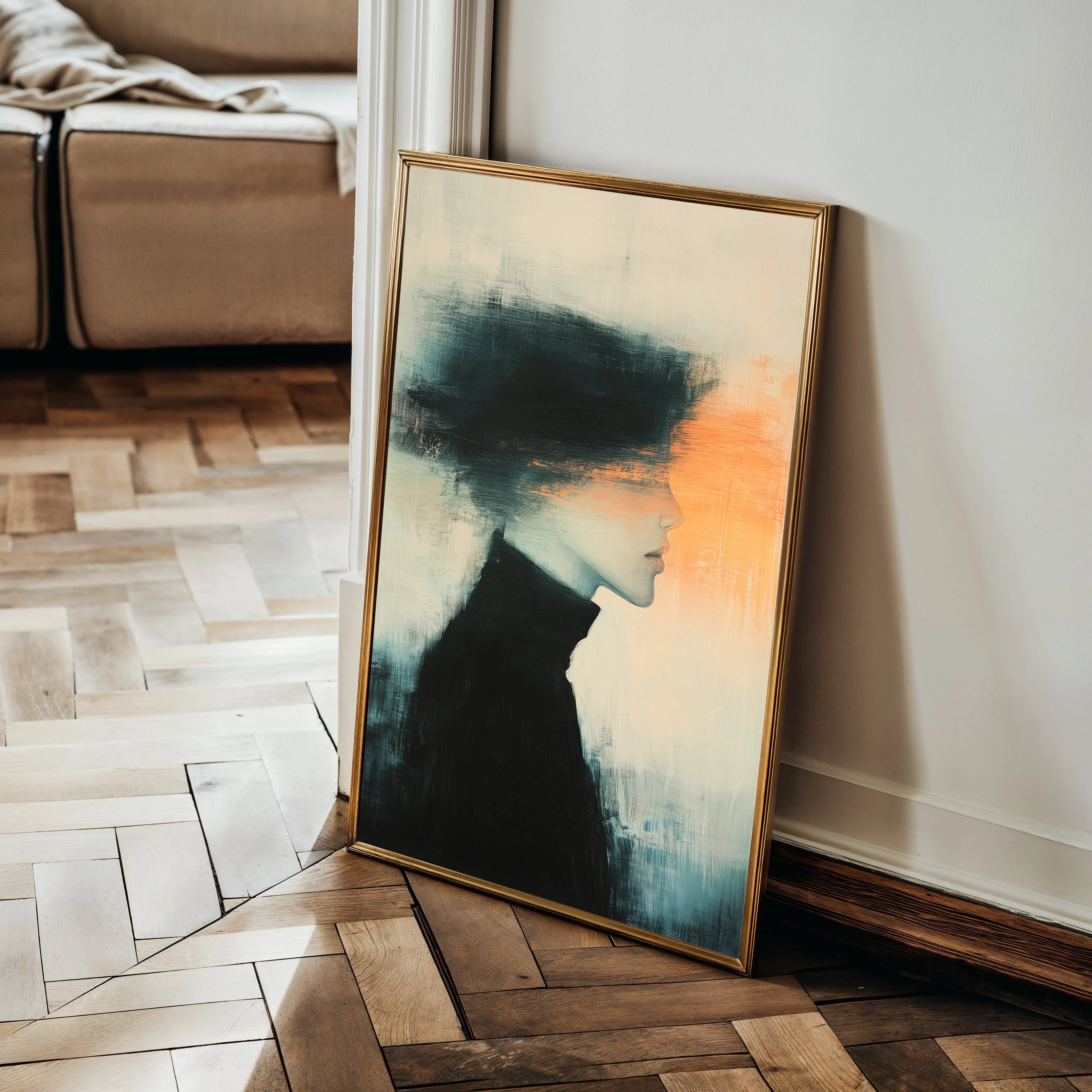 Portrait 052 Canvas Art 18" x 24" / 45 x 60 cm / Black