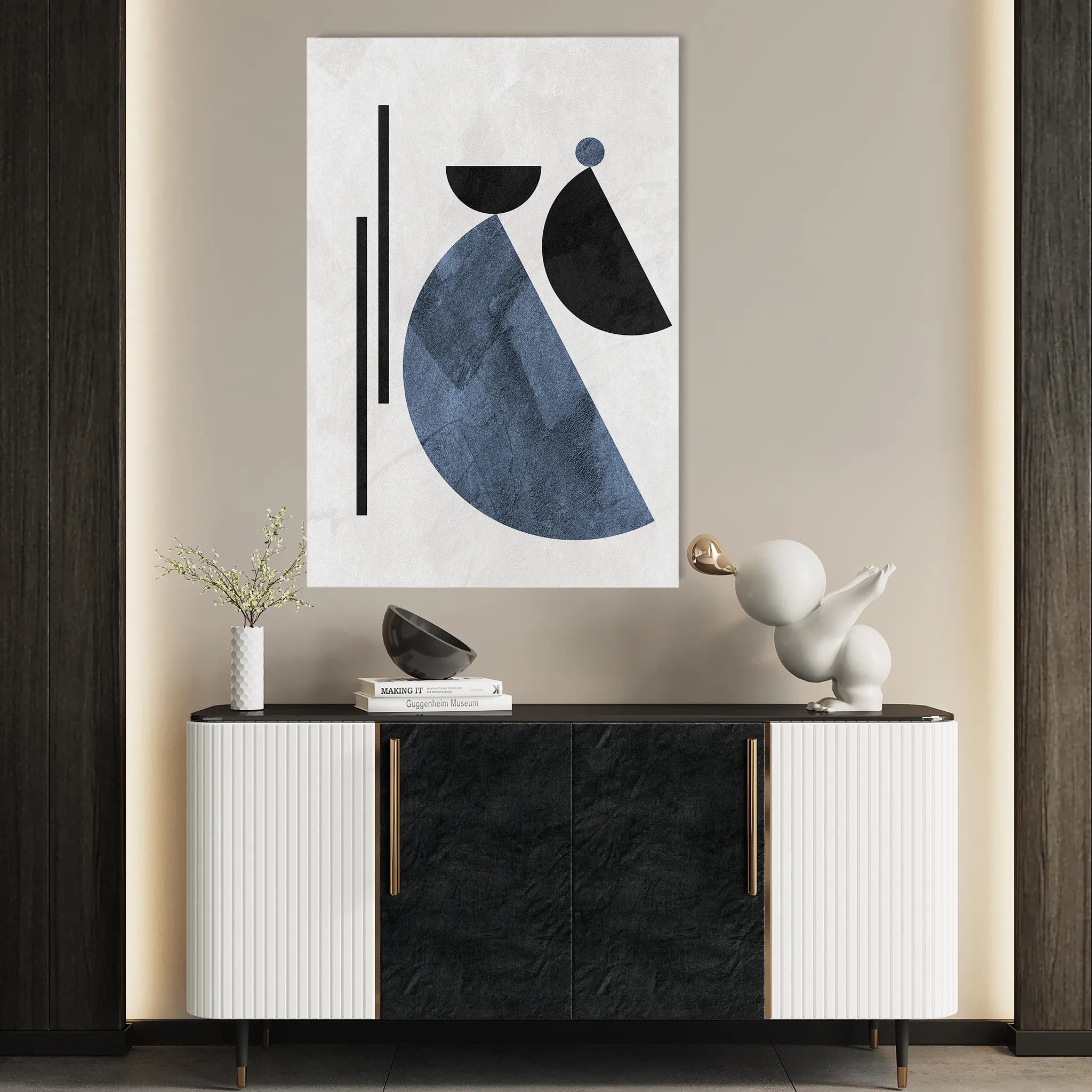 Abstract 053 Canvas Art 18" x 24" / 45 x 60 cm / Black