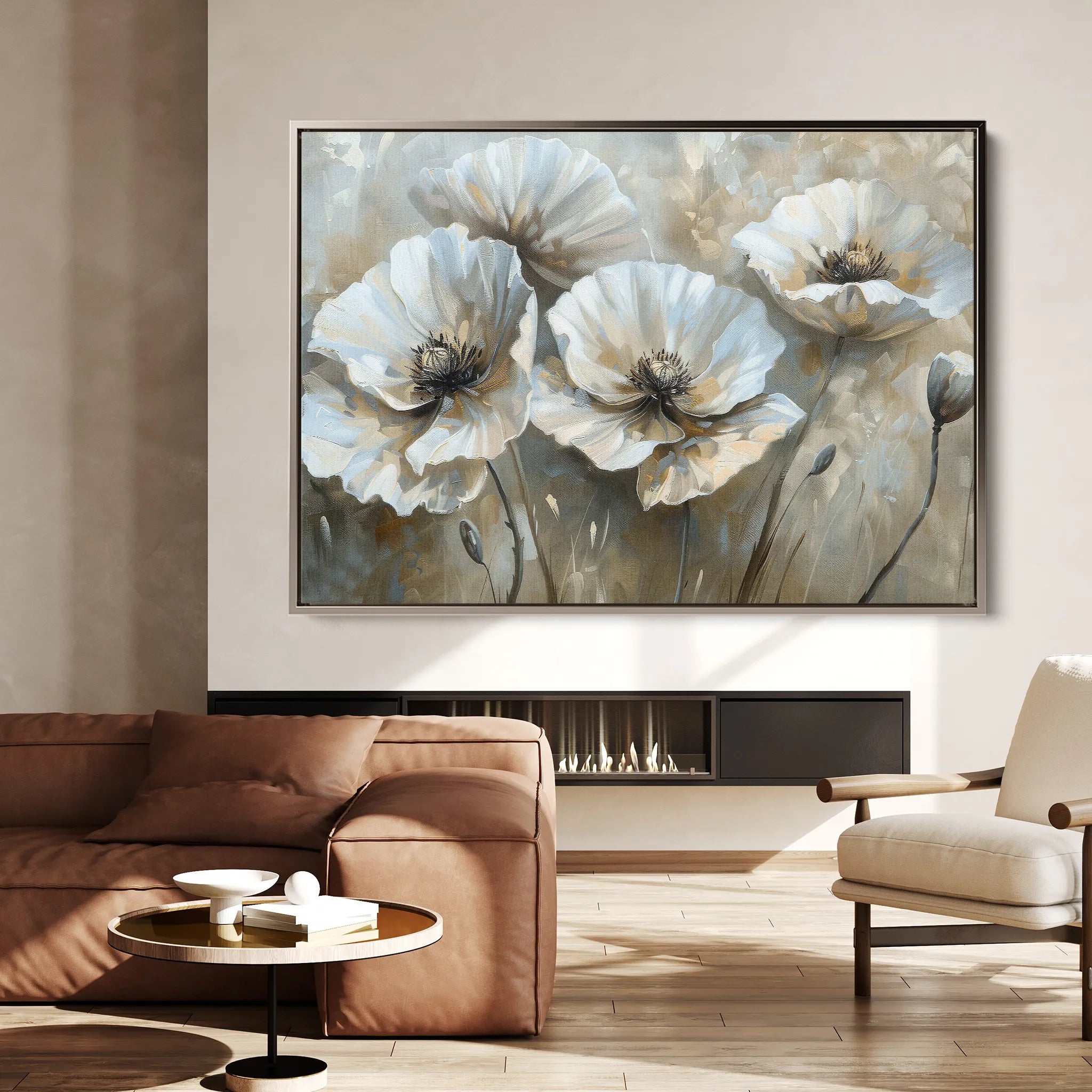 Floral 053 Canvas Art 18" x 24" / 45 x 60 cm / Black