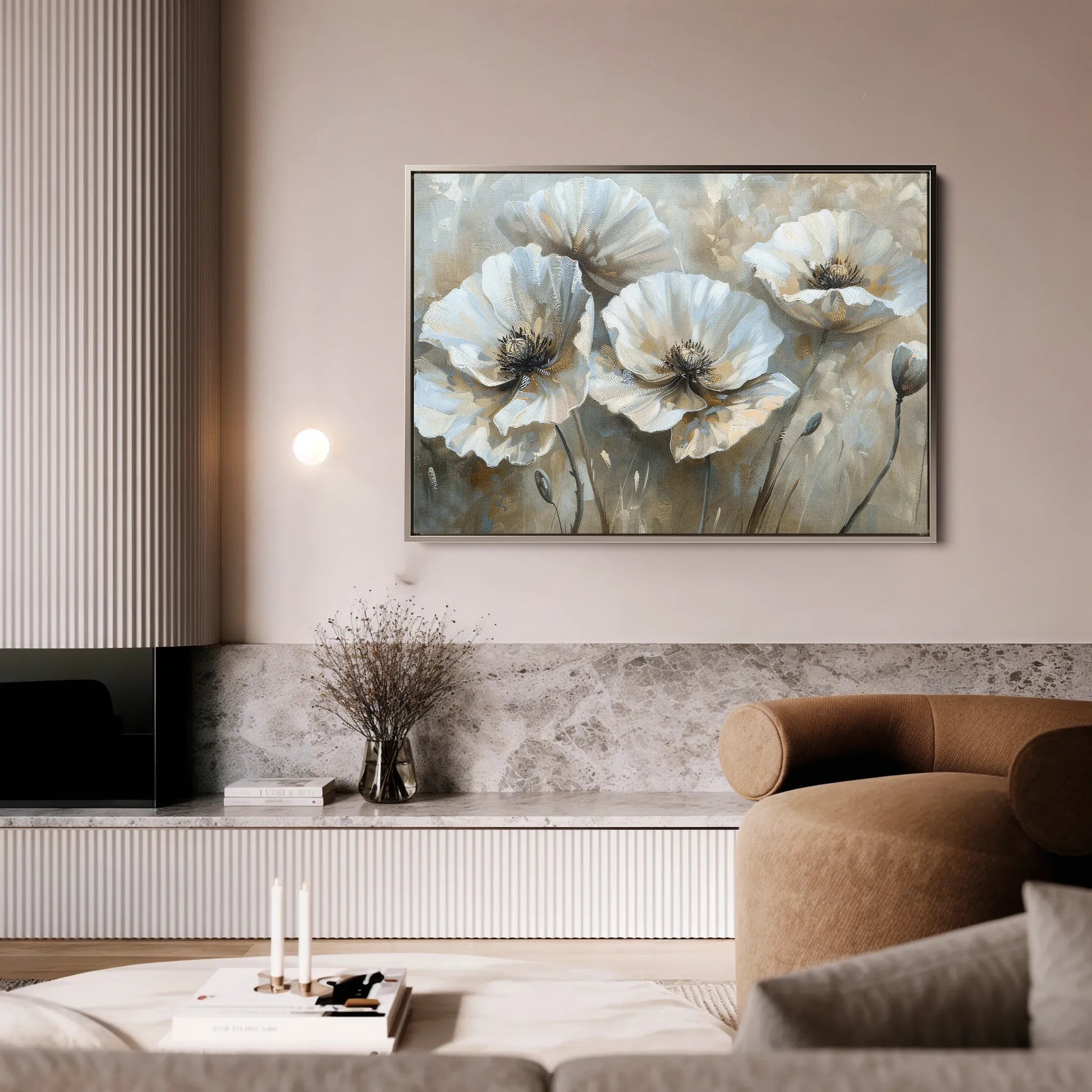 Floral 053 Canvas Art 18" x 24" / 45 x 60 cm / Black