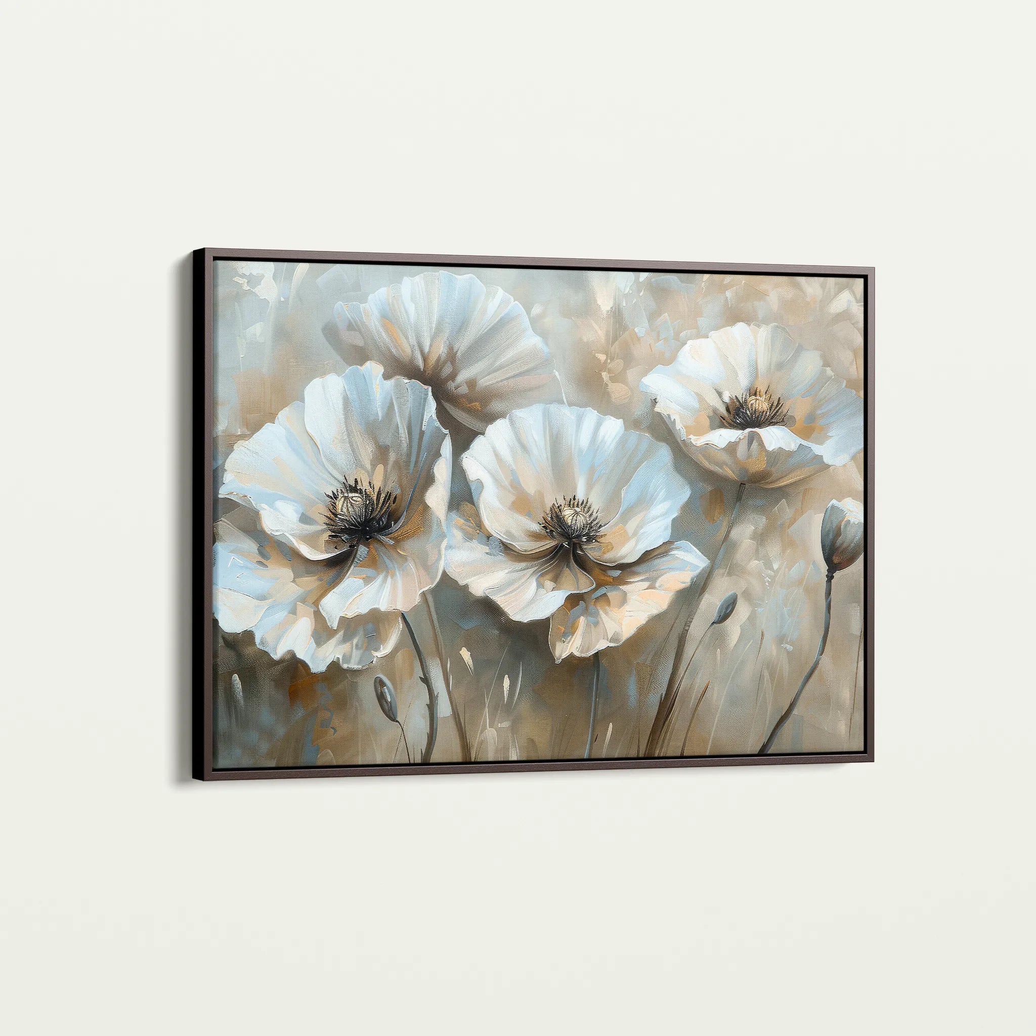 Floral 053 Canvas Art 18" x 24" / 45 x 60 cm / Black