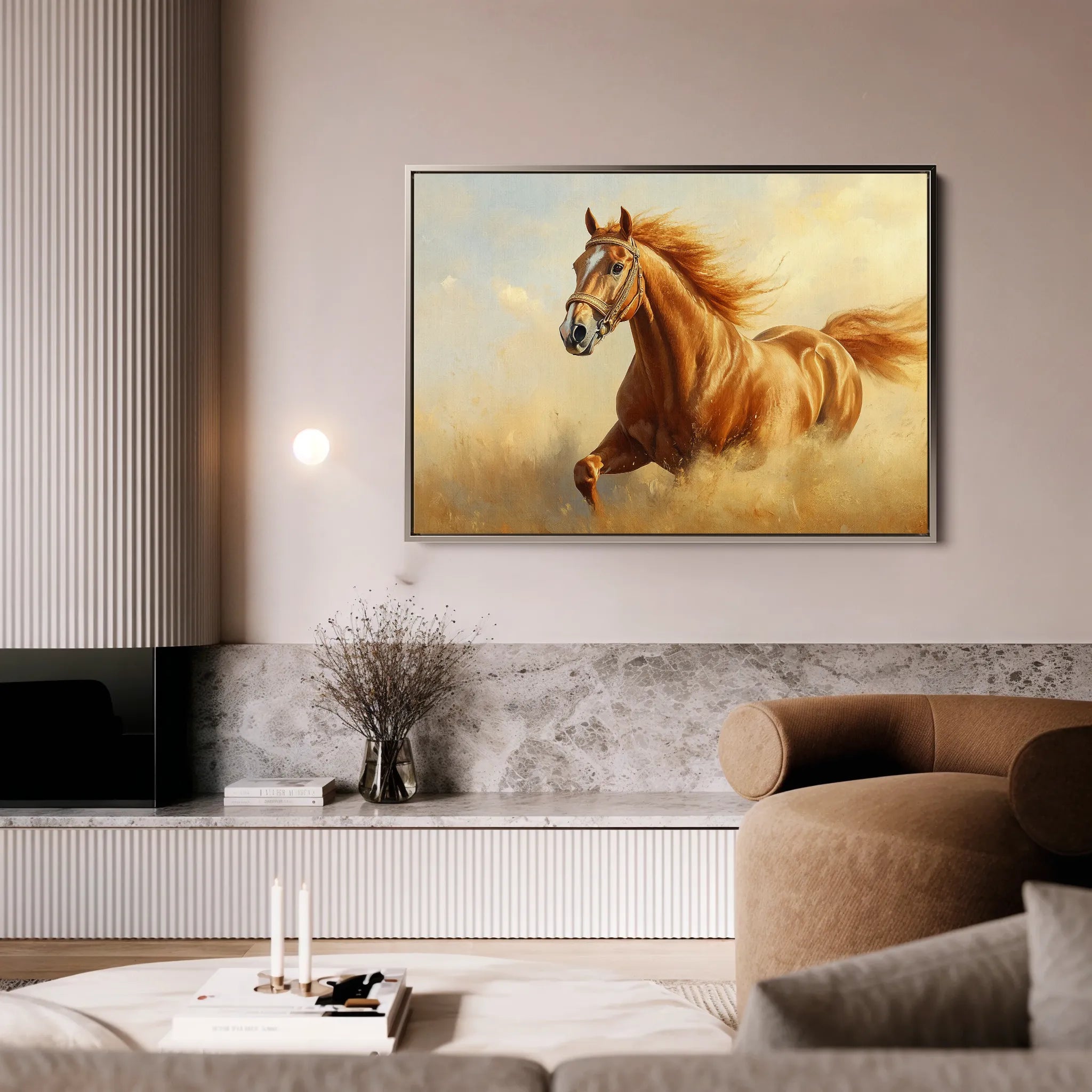Horses 053 Canvas Art 18" x 24" / 45 x 60 cm / Black
