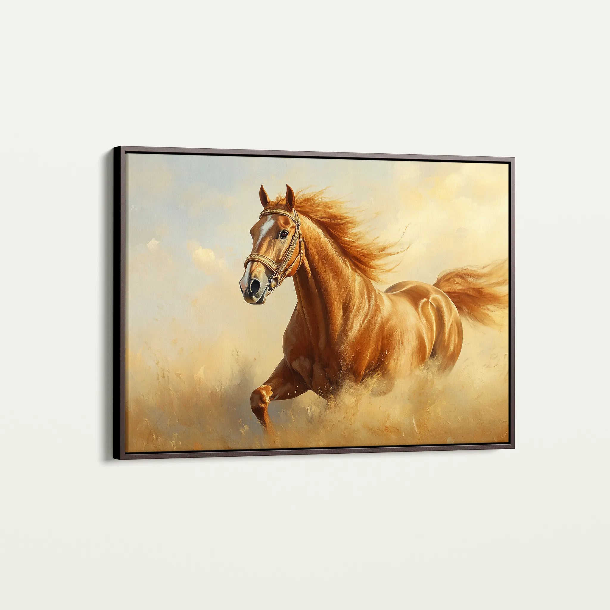 Horses 053 Canvas Art 18" x 24" / 45 x 60 cm / Black