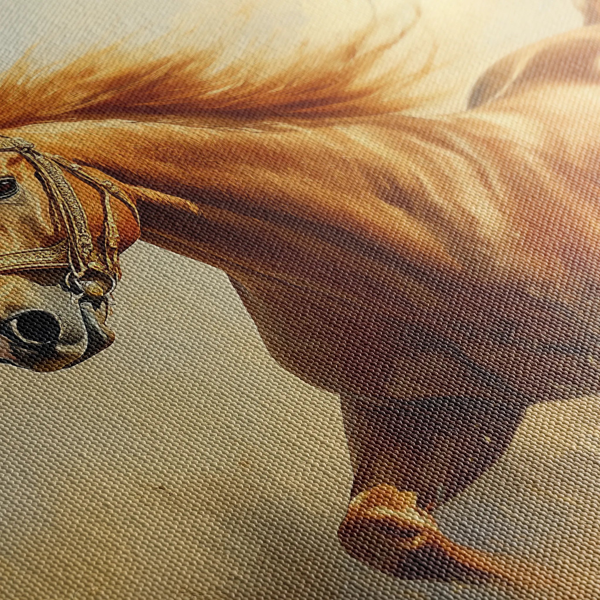 Horses 053 Canvas Art 18" x 24" / 45 x 60 cm / Black