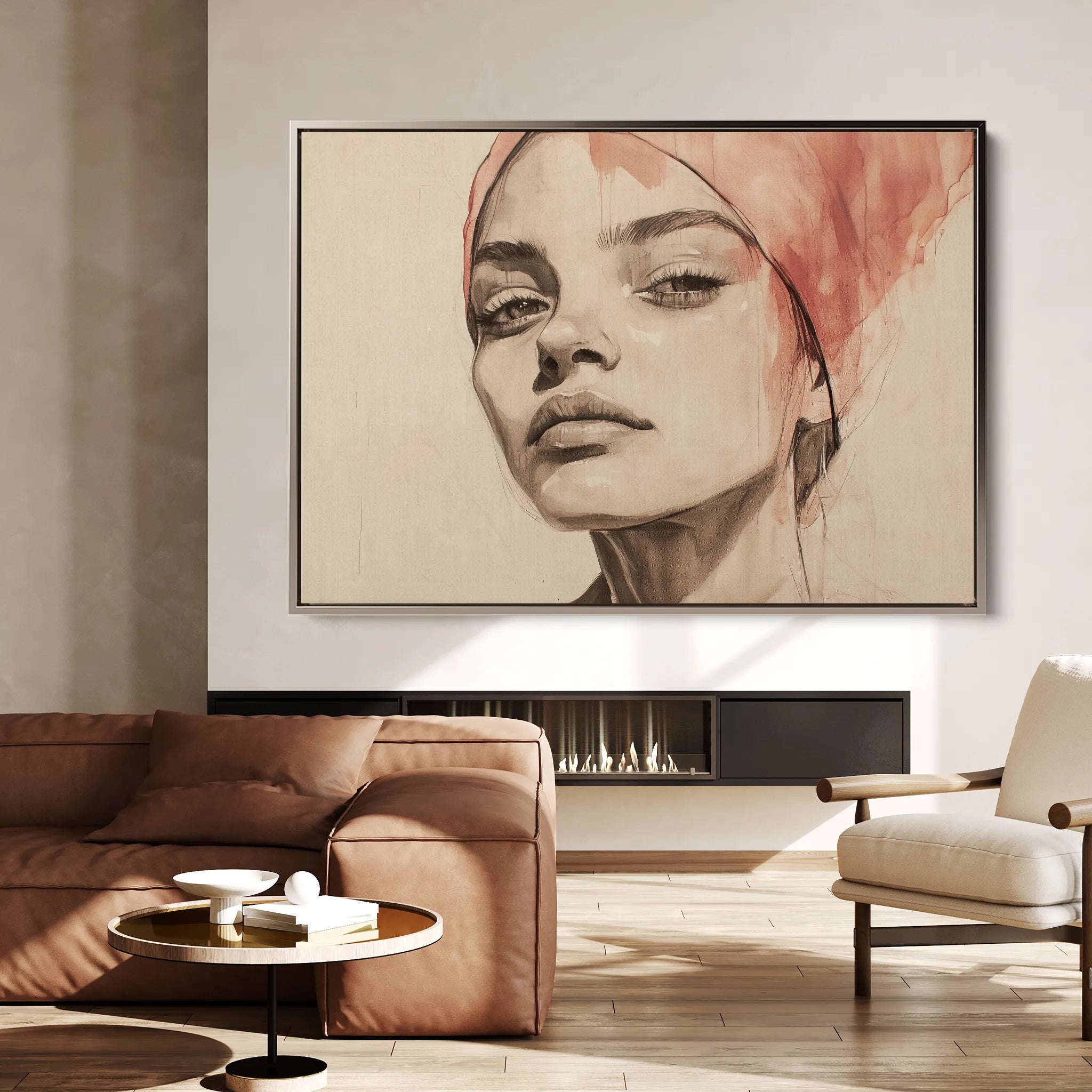 Portrait 053 Canvas Art 18" x 24" / 45 x 60 cm / Black