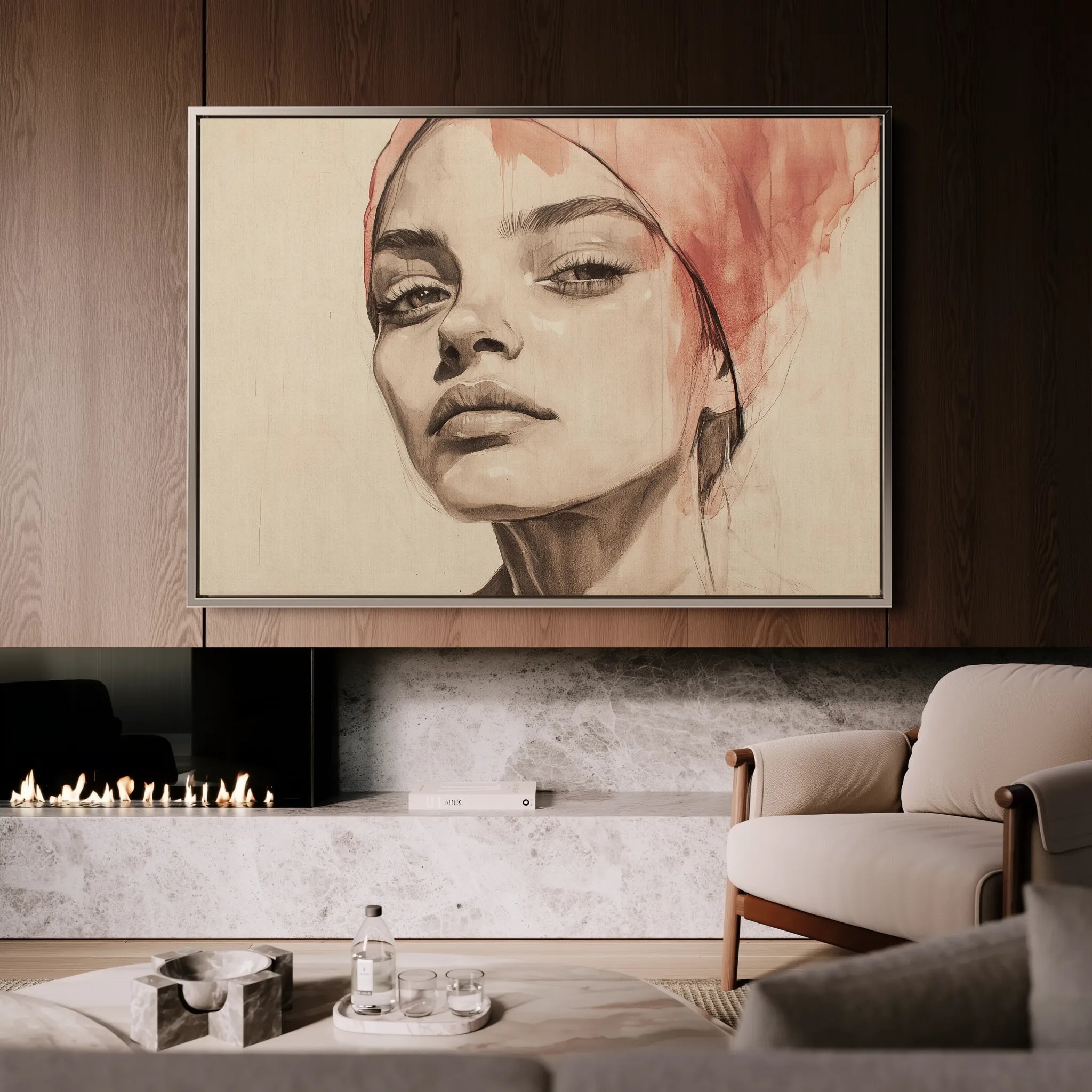 Portrait 053 Canvas Art 18" x 24" / 45 x 60 cm / Black