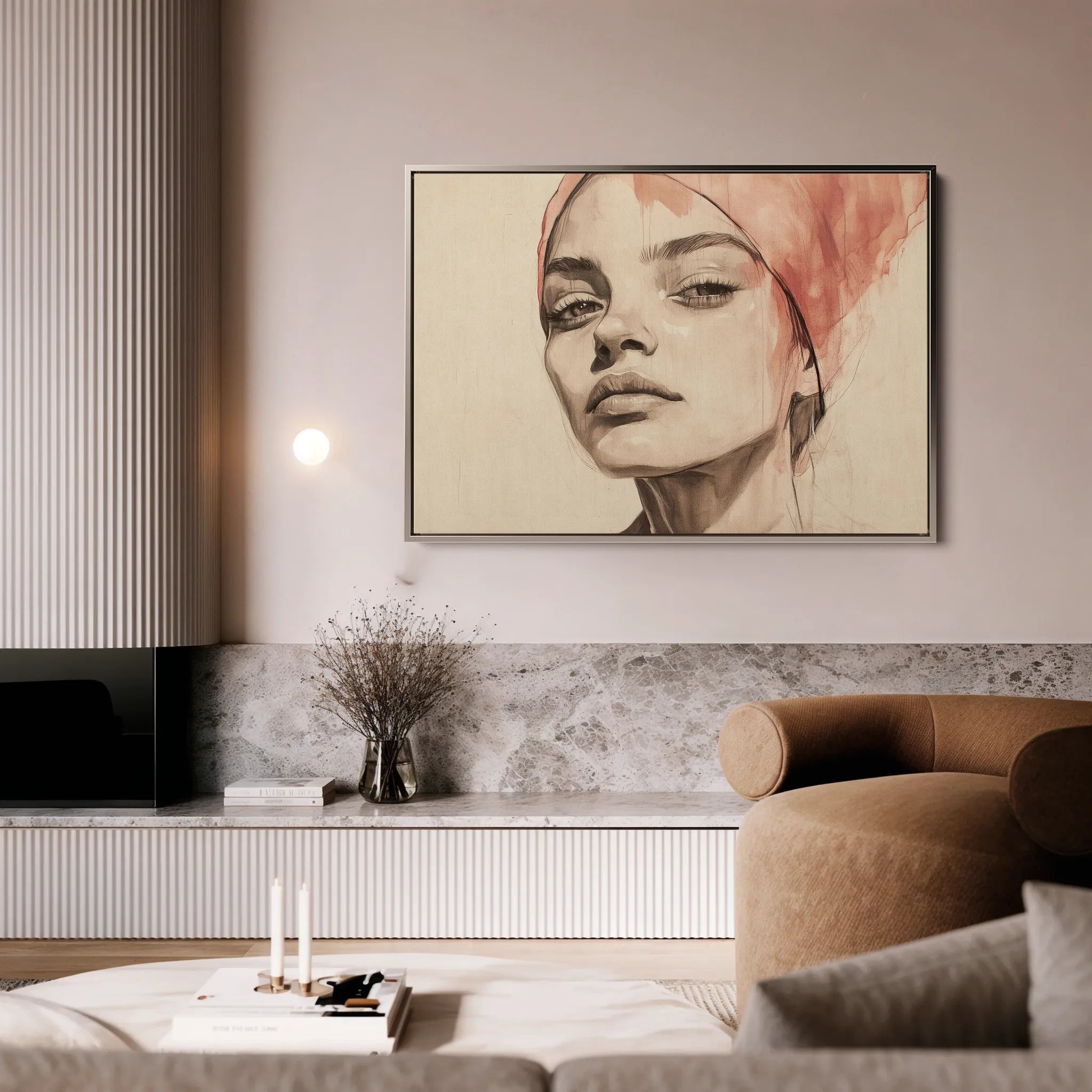 Portrait 053 Canvas Art 18" x 24" / 45 x 60 cm / Black