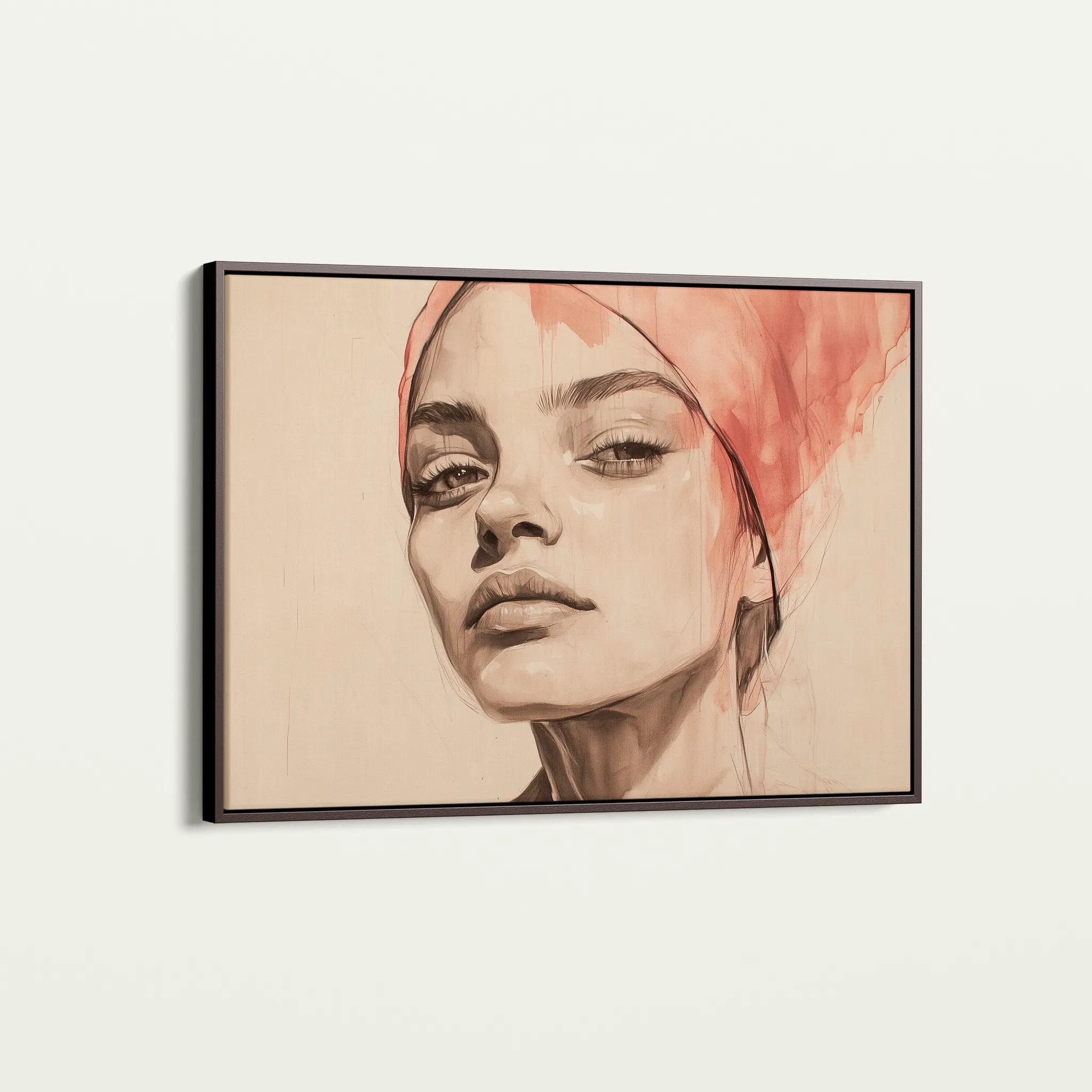Portrait 053 Canvas Art 18" x 24" / 45 x 60 cm / Black
