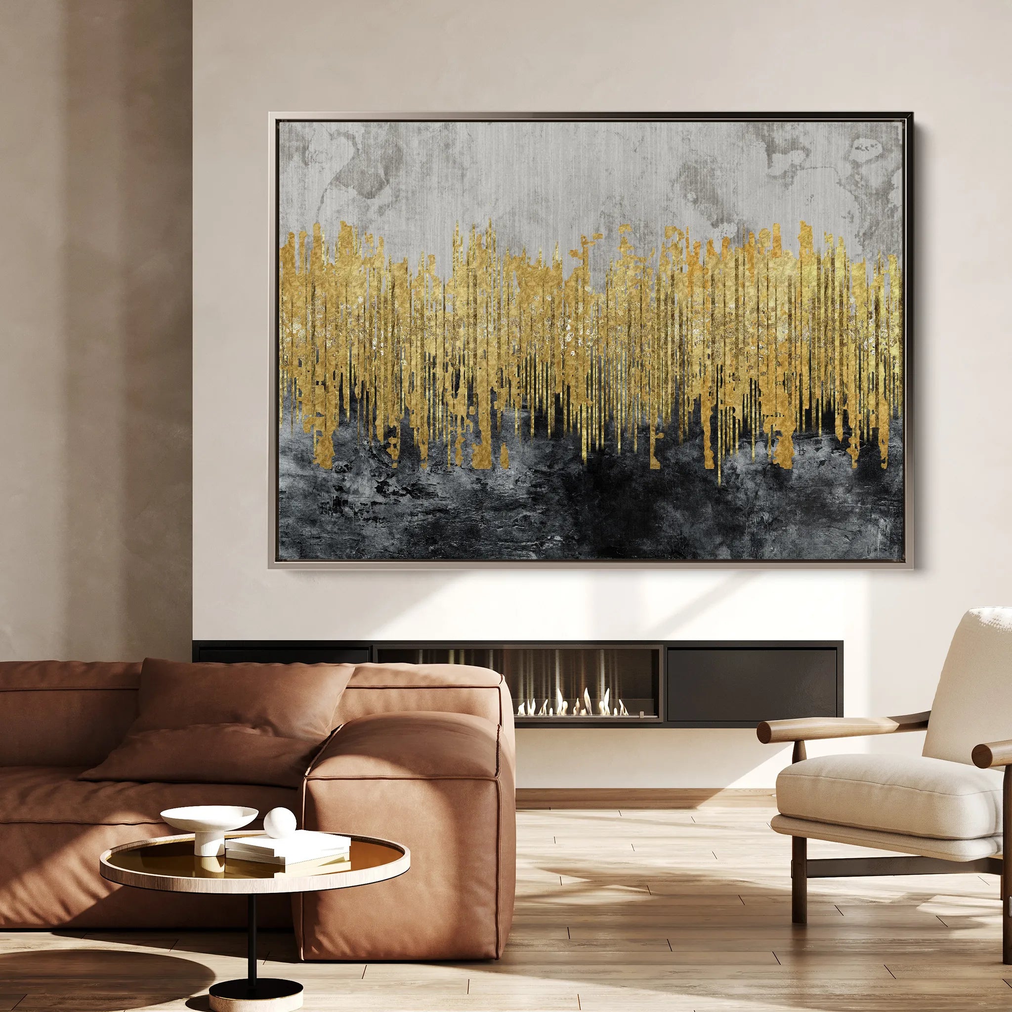 Abstract 054 Canvas Art 18" x 24" / 45 x 60 cm / Black
