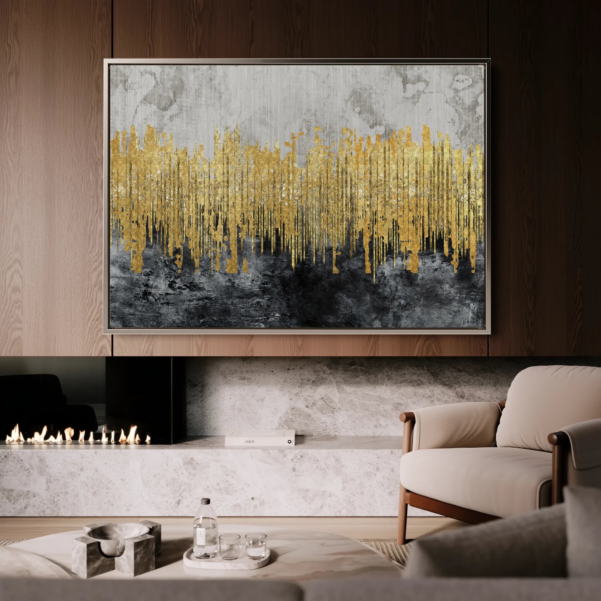 Abstract 054 Canvas Art 18" x 24" / 45 x 60 cm / Black