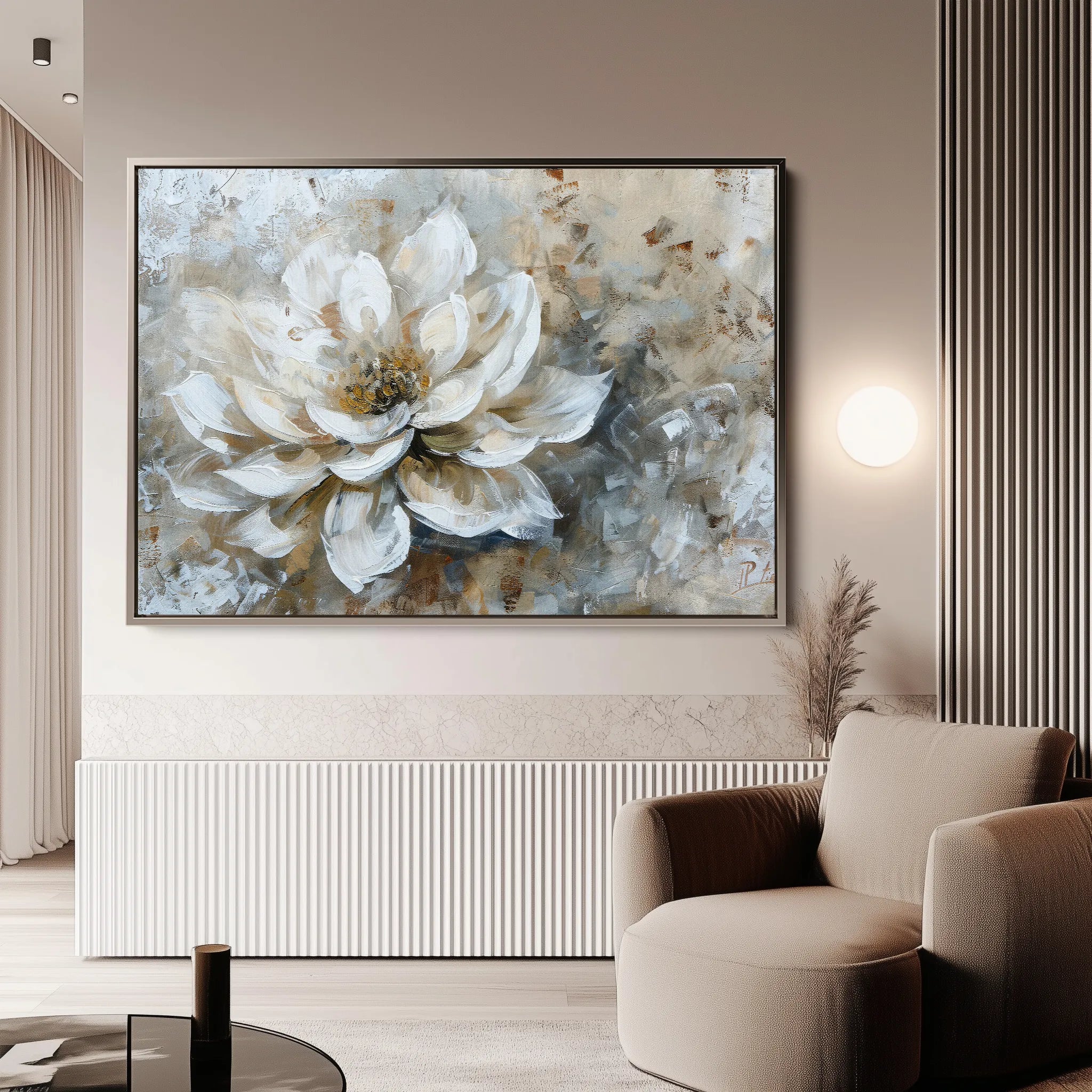 Floral 054 Canvas Art 18" x 24" / 45 x 60 cm / Black