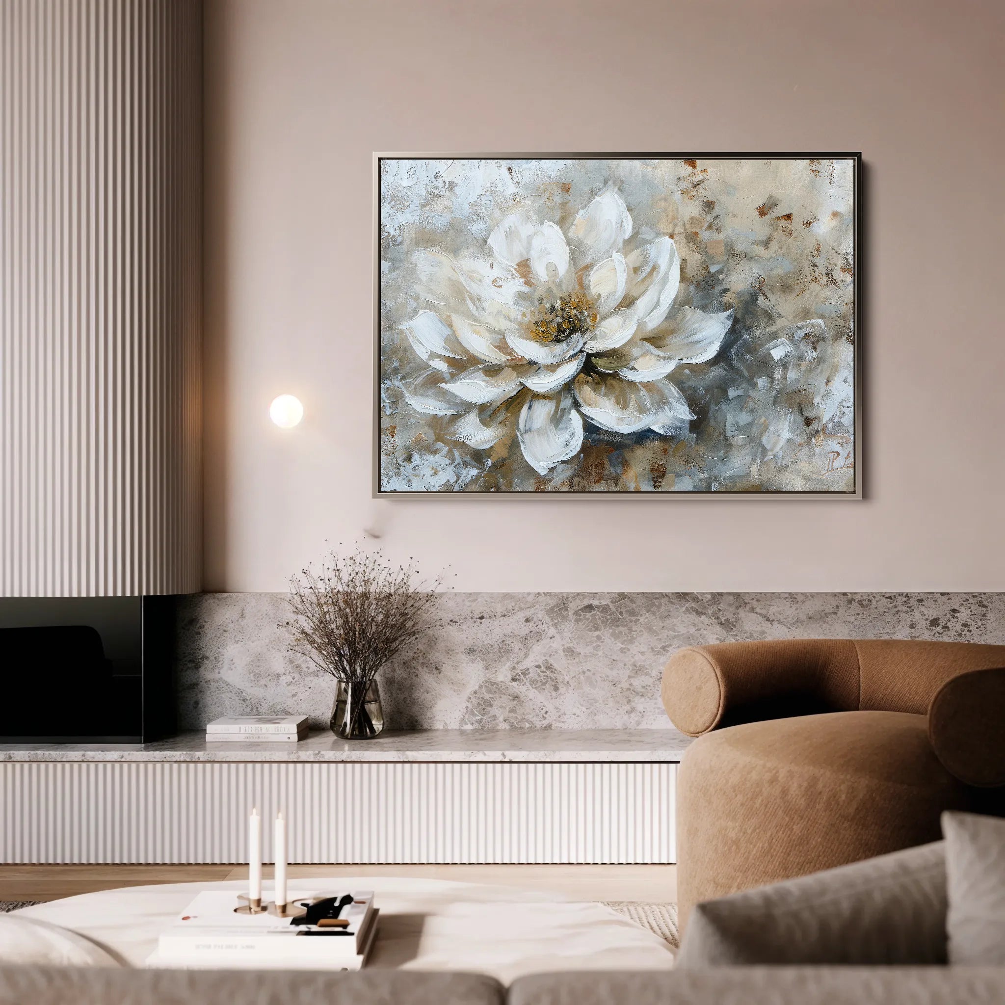 Floral 054 Canvas Art 18" x 24" / 45 x 60 cm / Black