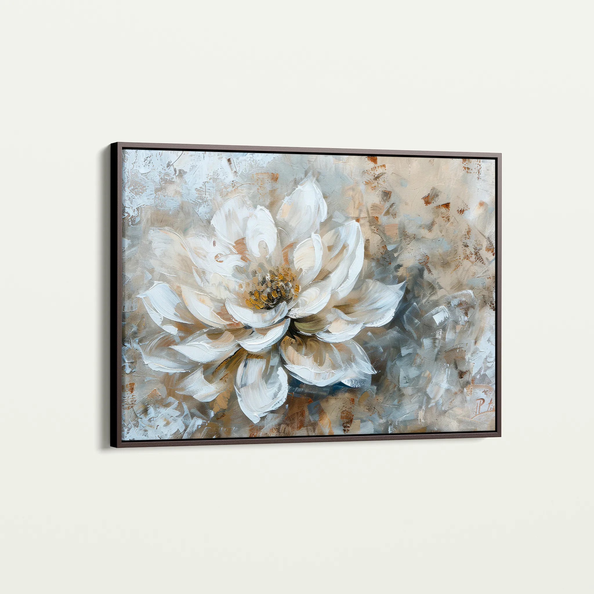Floral 054 Canvas Art 18" x 24" / 45 x 60 cm / Black