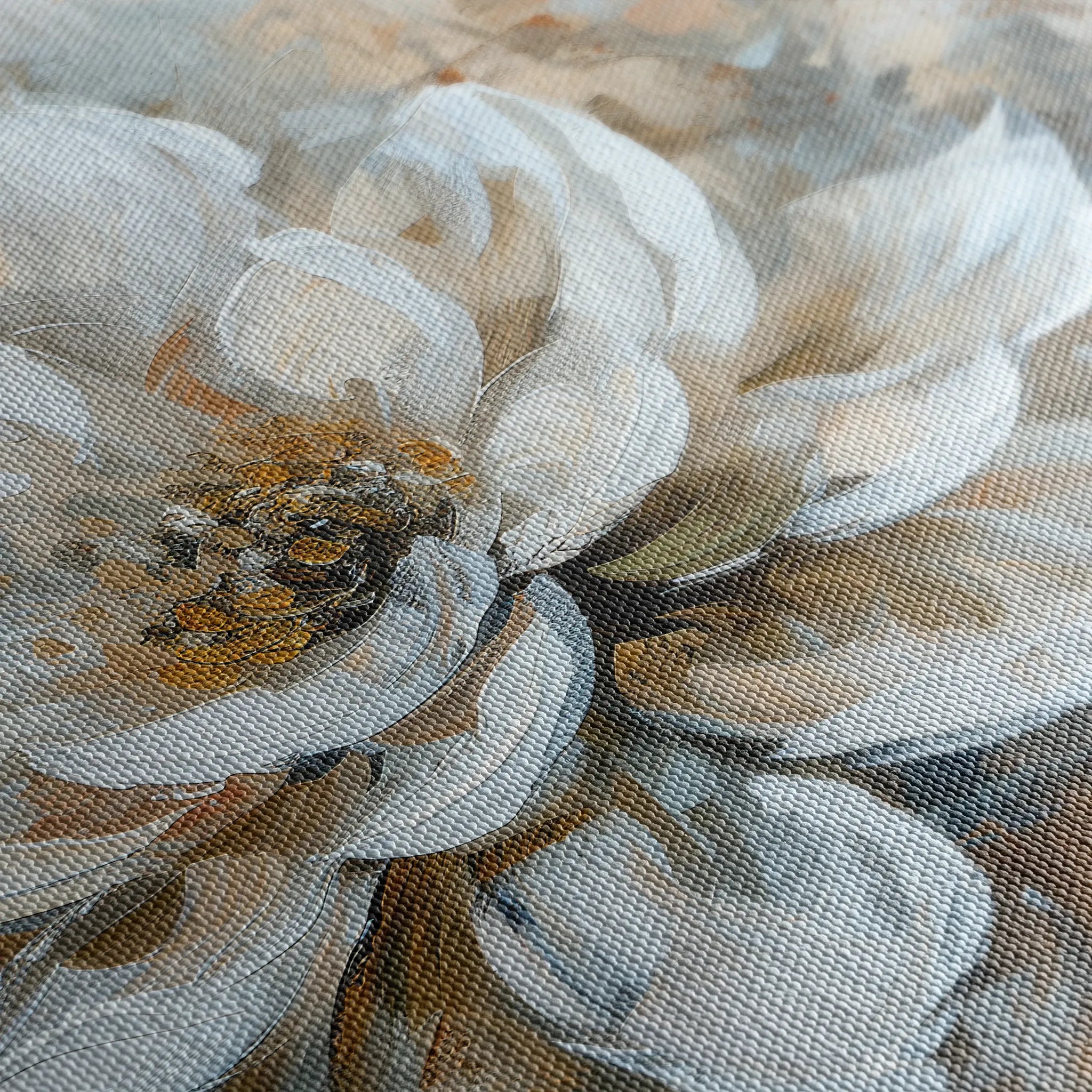 Floral 054 Canvas Art 18" x 24" / 45 x 60 cm / Black