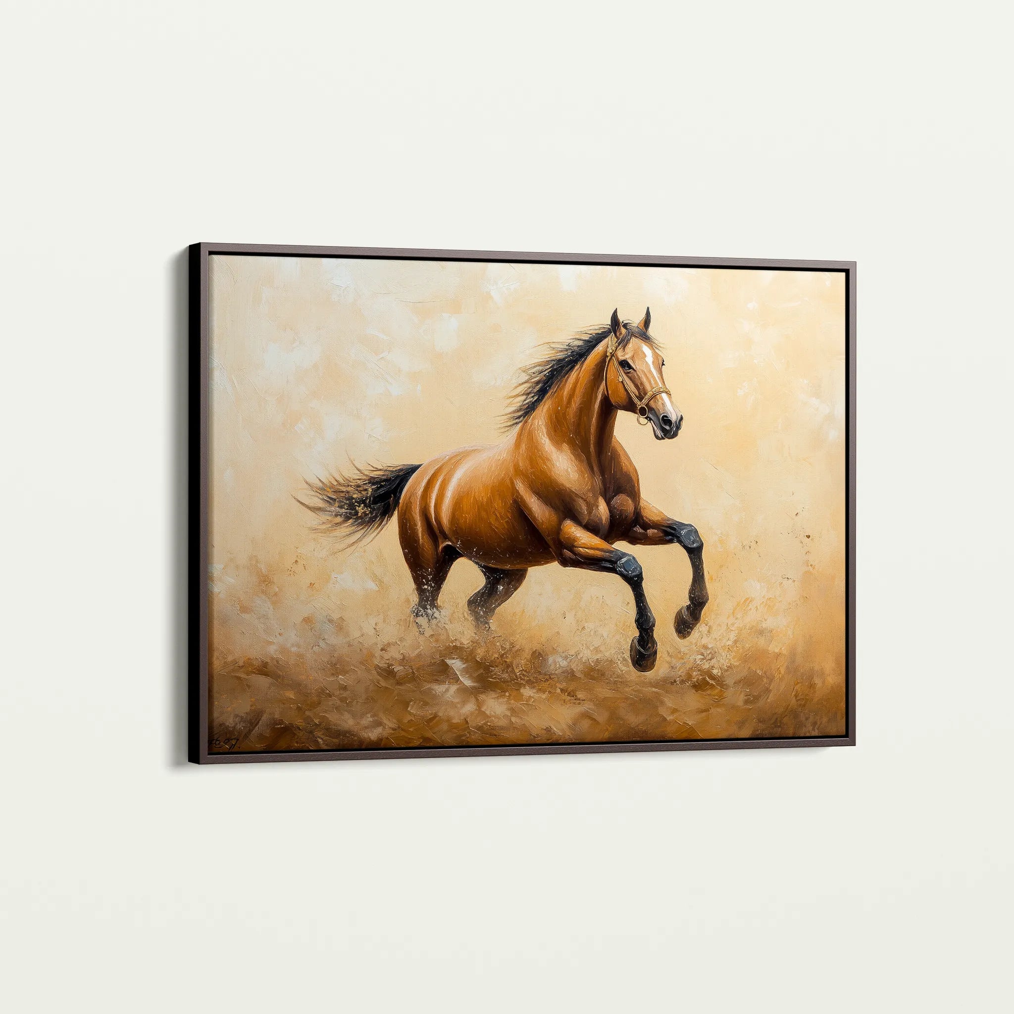 Horses 054 Canvas Art 18" x 24" / 45 x 60 cm / Black