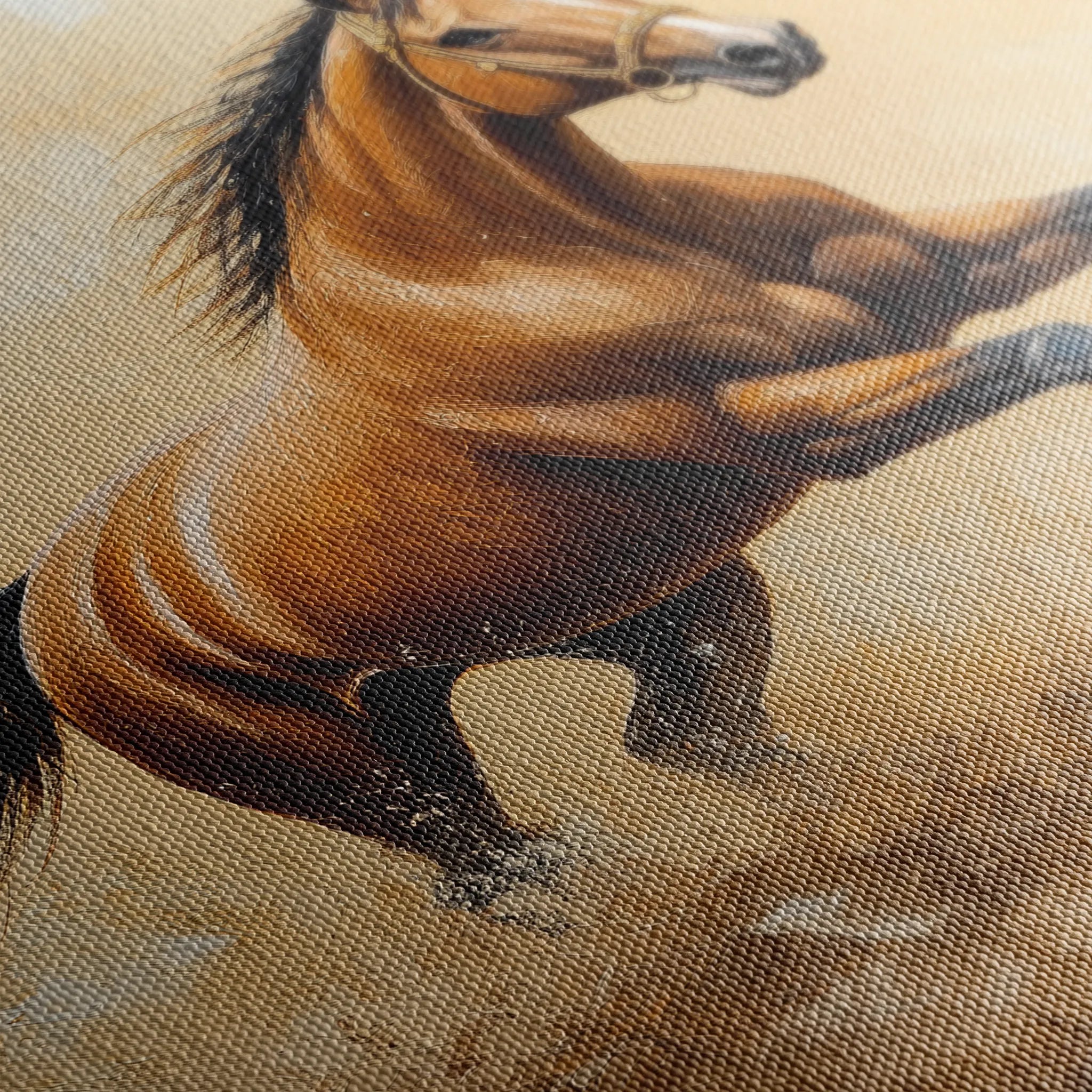 Horses 054 Canvas Art 18" x 24" / 45 x 60 cm / Black