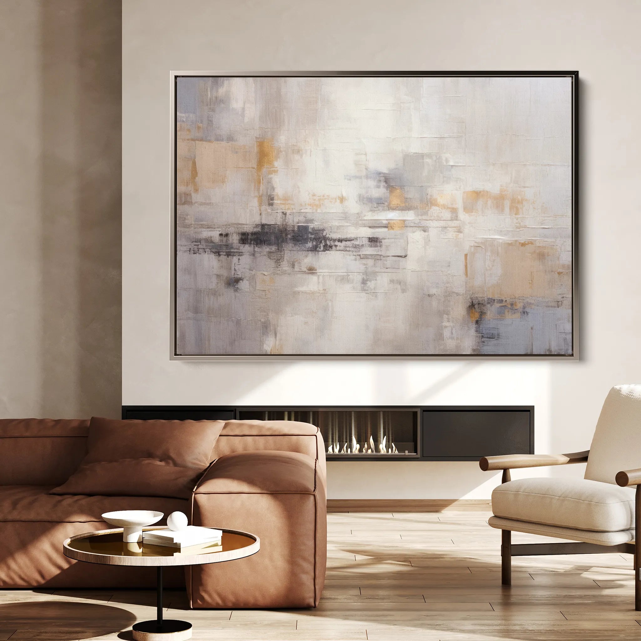 Abstract 055 Canvas Art 18" x 24" / 45 x 60 cm / Black