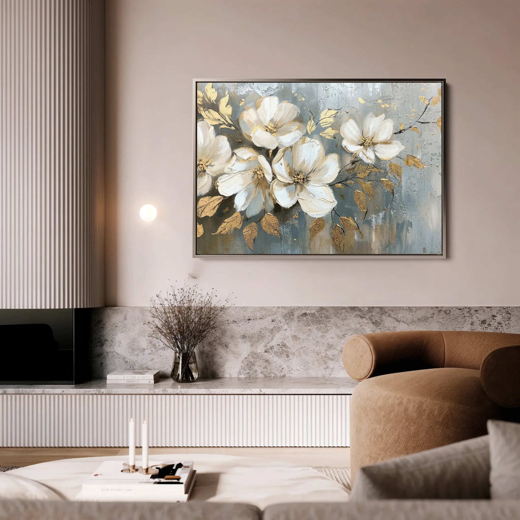 Floral 055 Canvas Art 18" x 24" / 45 x 60 cm / Black