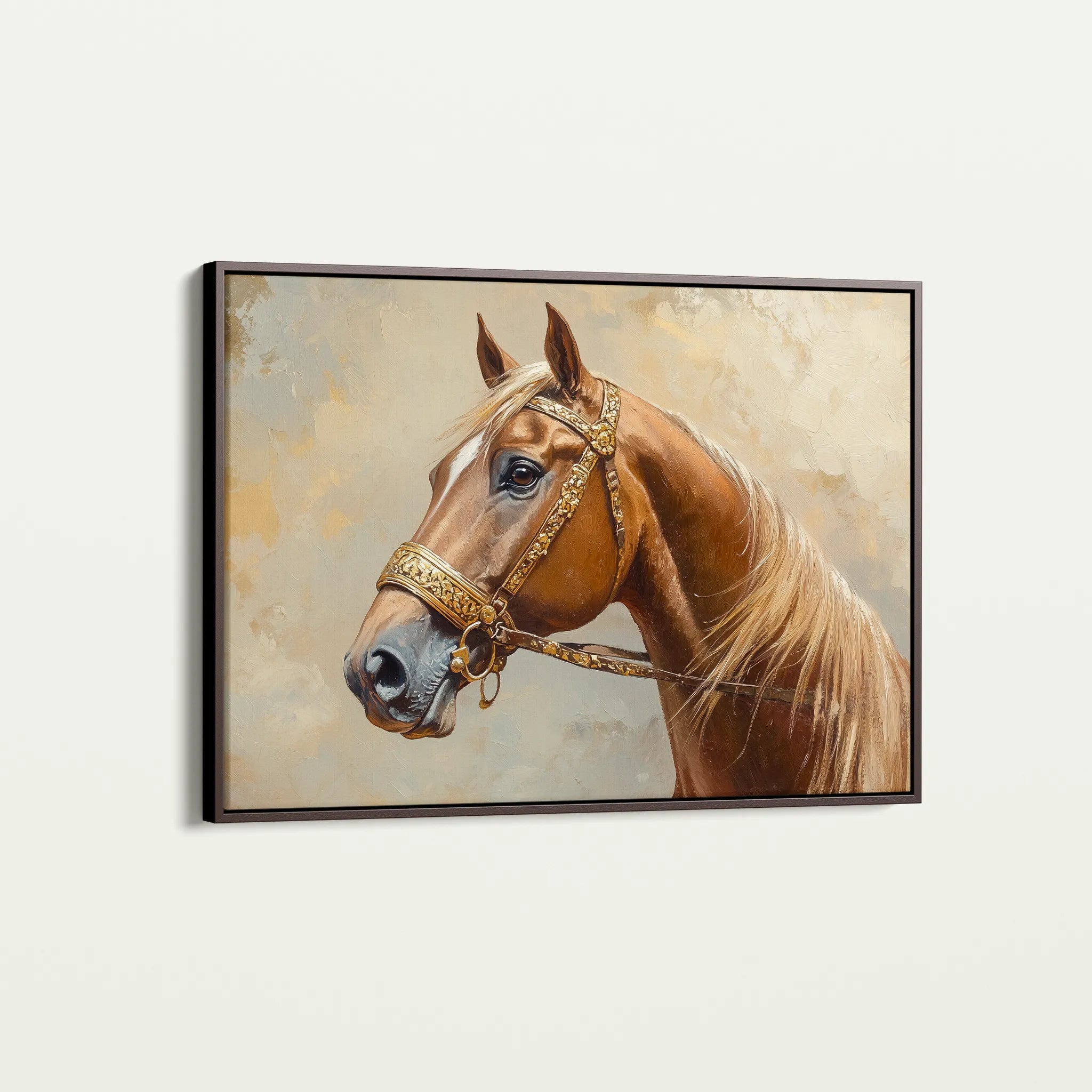 Horses 055 Canvas Art 18" x 24" / 45 x 60 cm / Black