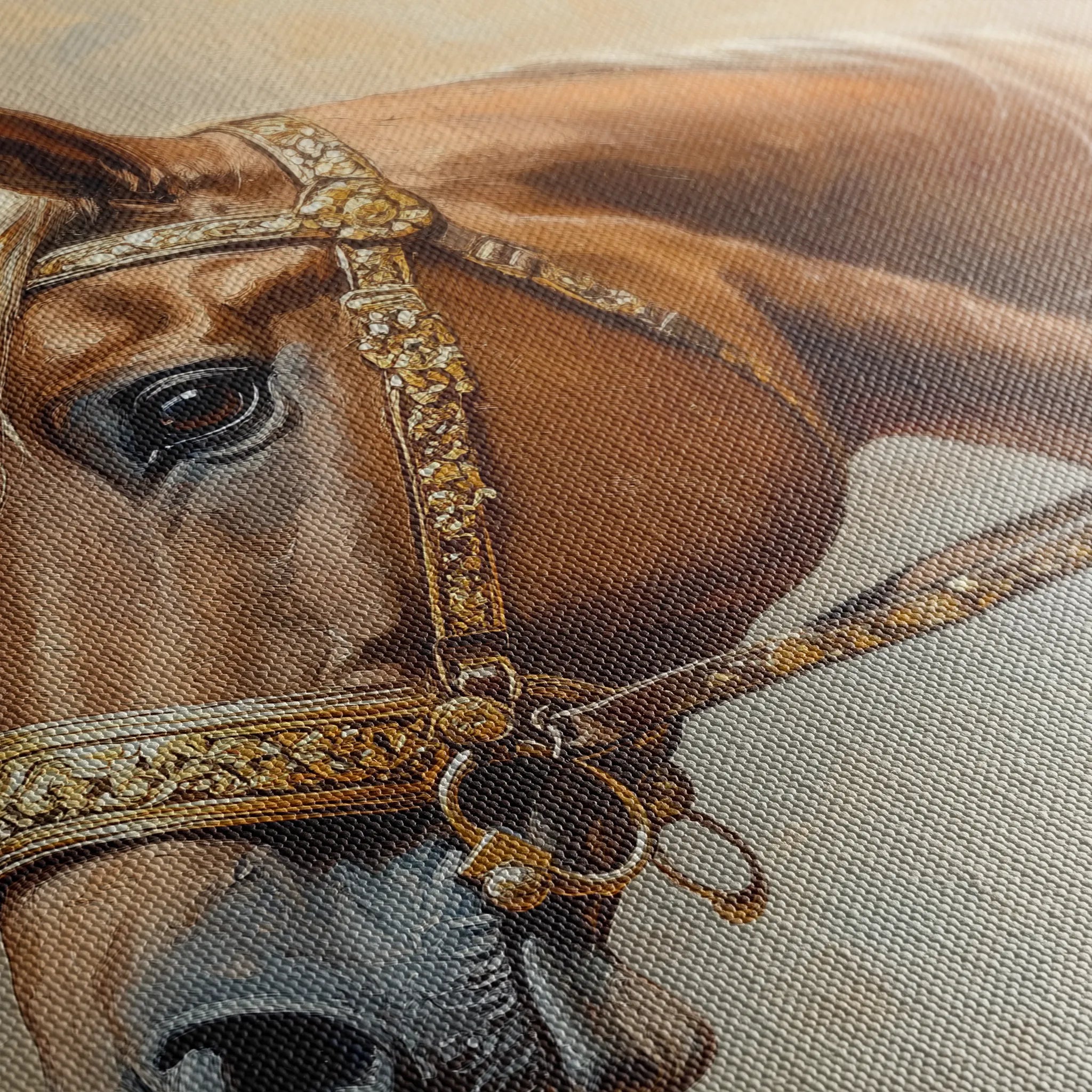 Horses 055 Canvas Art 18" x 24" / 45 x 60 cm / Black