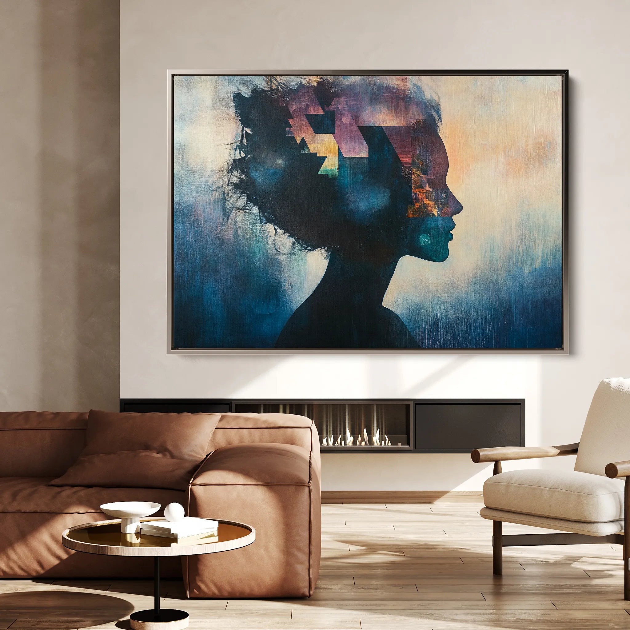 Portrait 055 Canvas Art 18" x 24" / 45 x 60 cm / Black