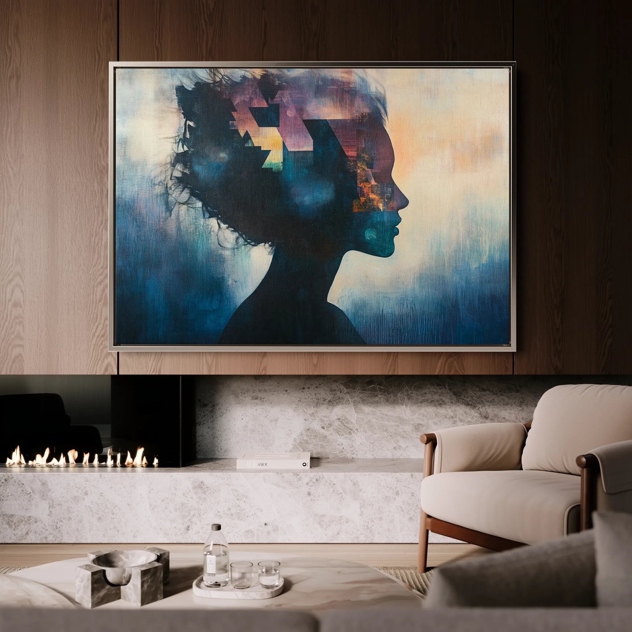 Portrait 055 Canvas Art 18" x 24" / 45 x 60 cm / Black