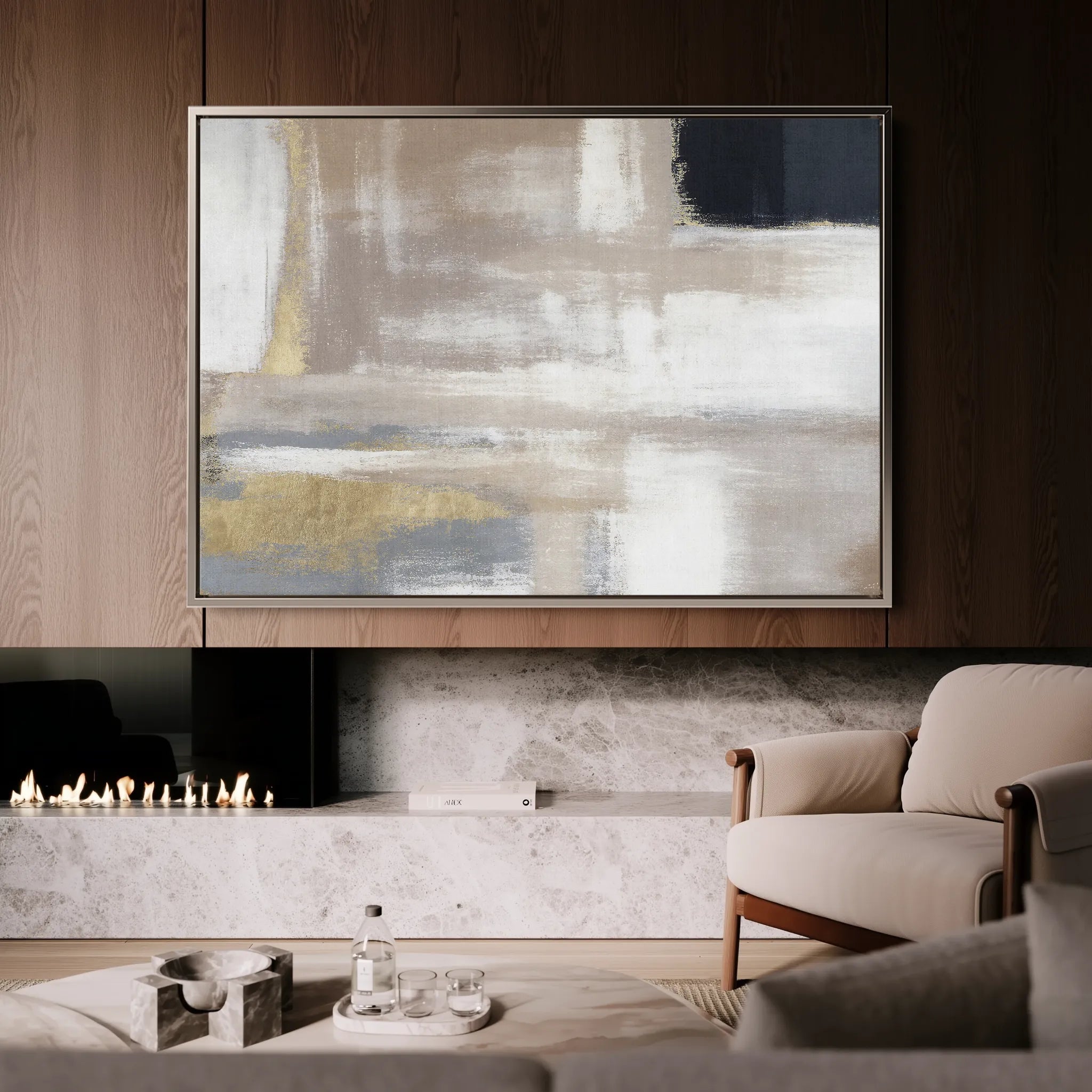 Abstract 056 Canvas Art 18" x 24" / 45 x 60 cm / Black