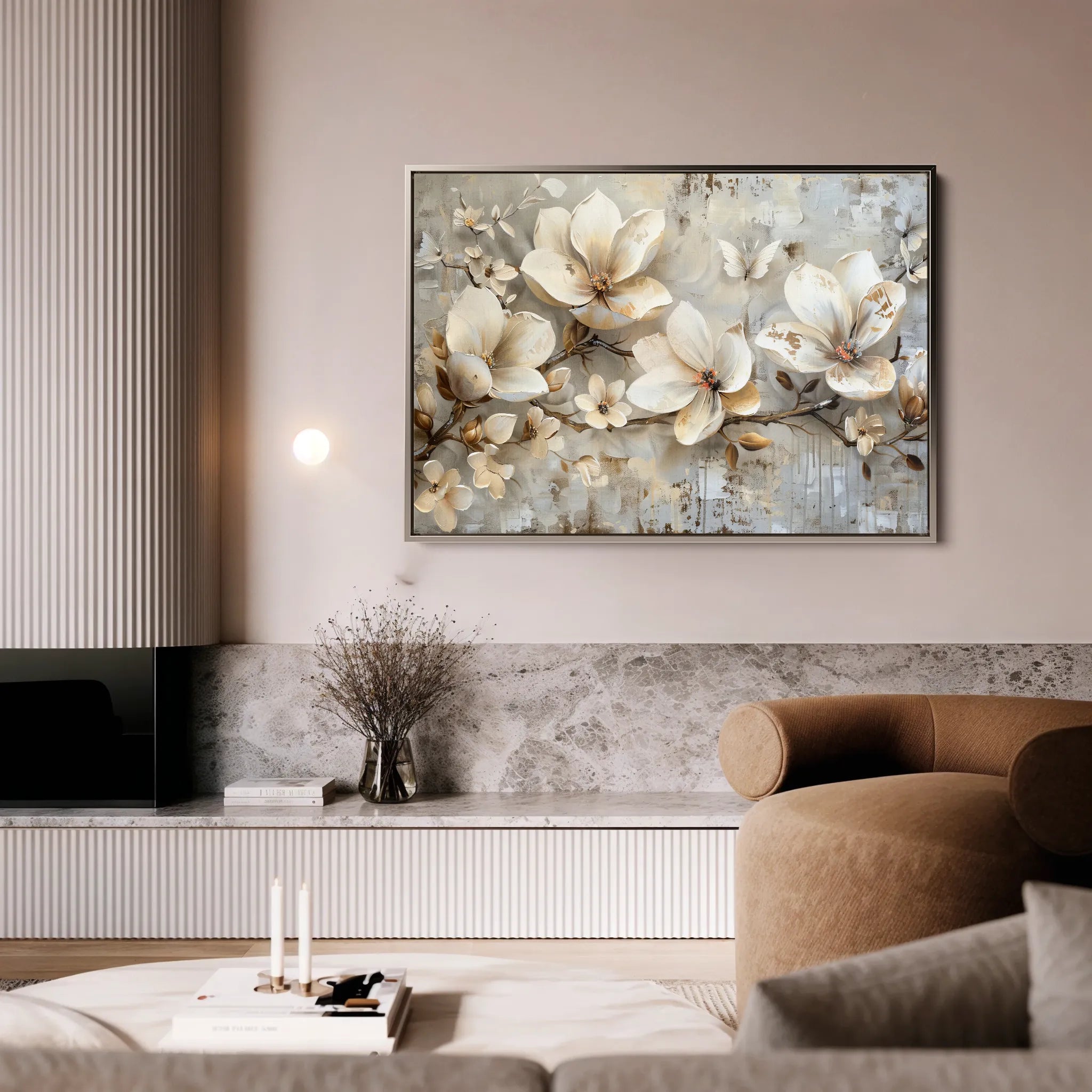 Floral 056 Canvas Art 18" x 24" / 45 x 60 cm / Black