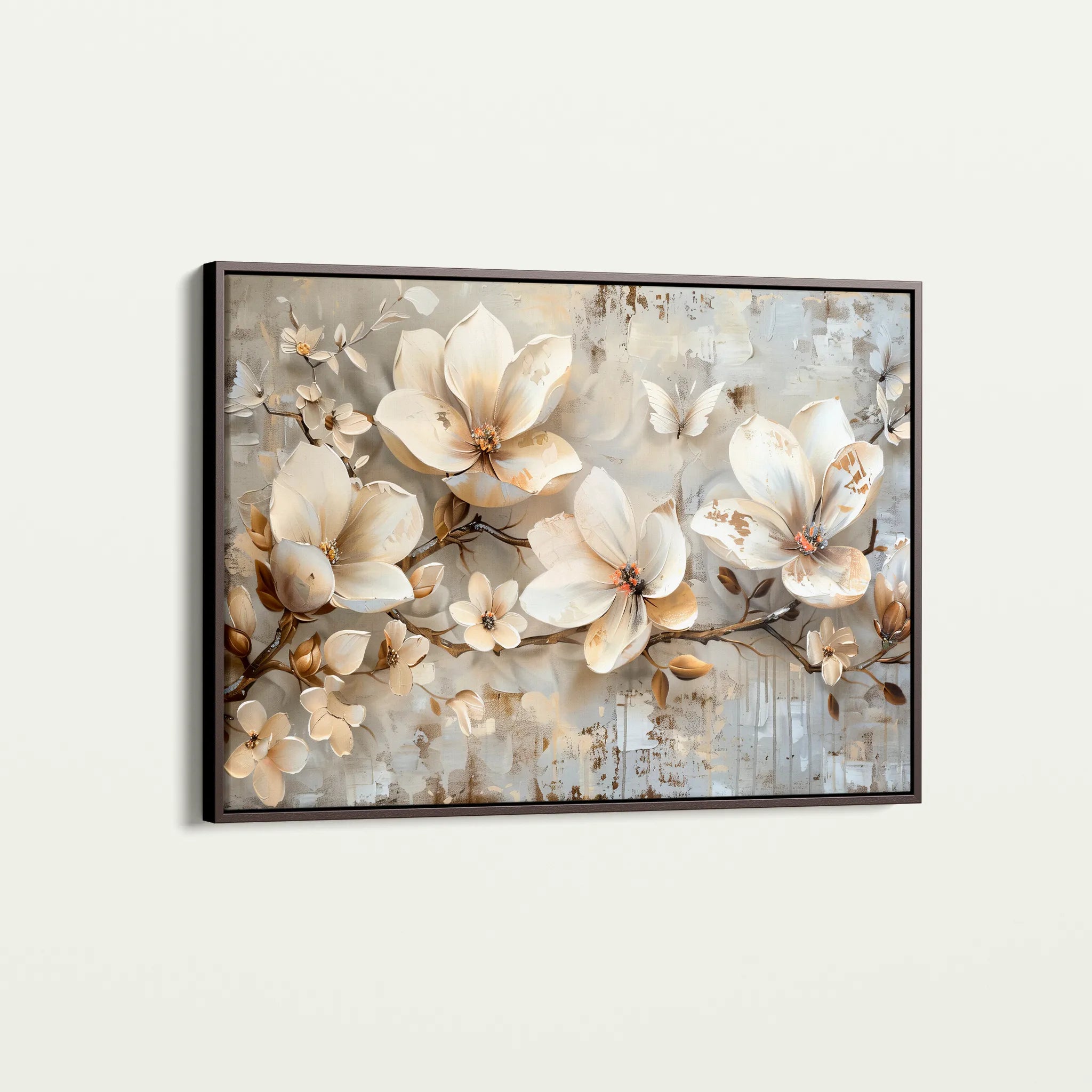 Floral 056 Canvas Art 18" x 24" / 45 x 60 cm / Black