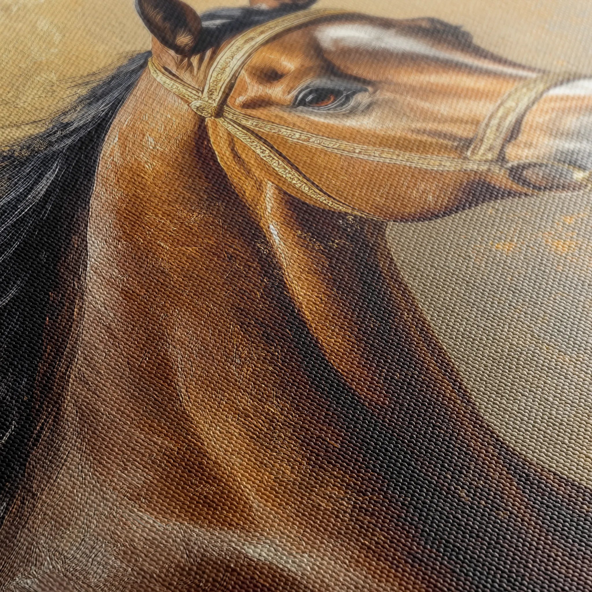 Horses 056 Canvas Art 18" x 24" / 45 x 60 cm / Black