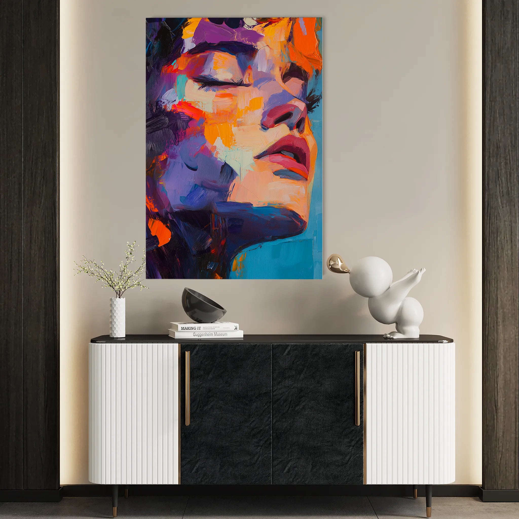 Portrait 056 Canvas Art 18" x 24" / 45 x 60 cm / Black