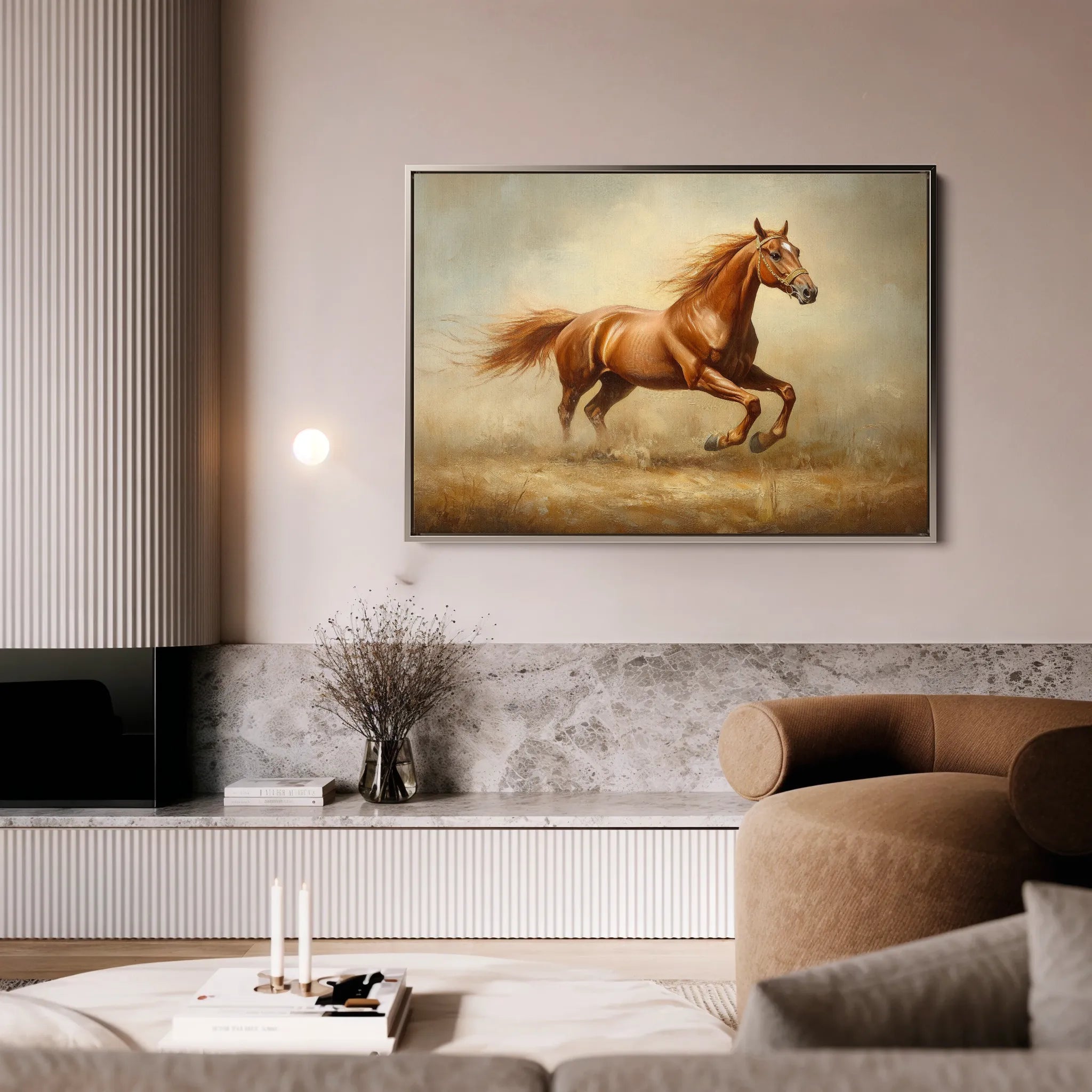Horses 057 Canvas Art 18" x 24" / 45 x 60 cm / Black