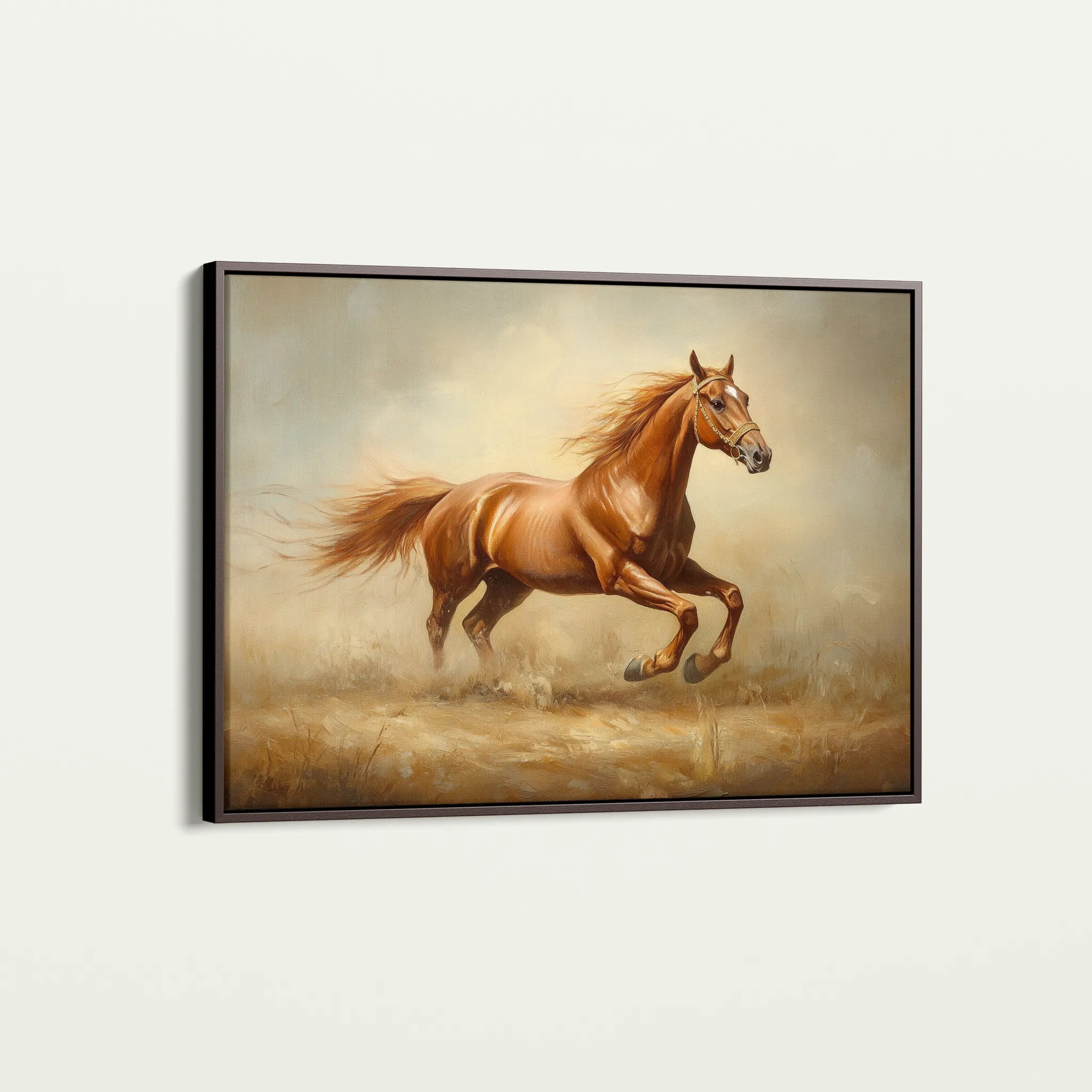 Horses 057 Canvas Art 18" x 24" / 45 x 60 cm / Black