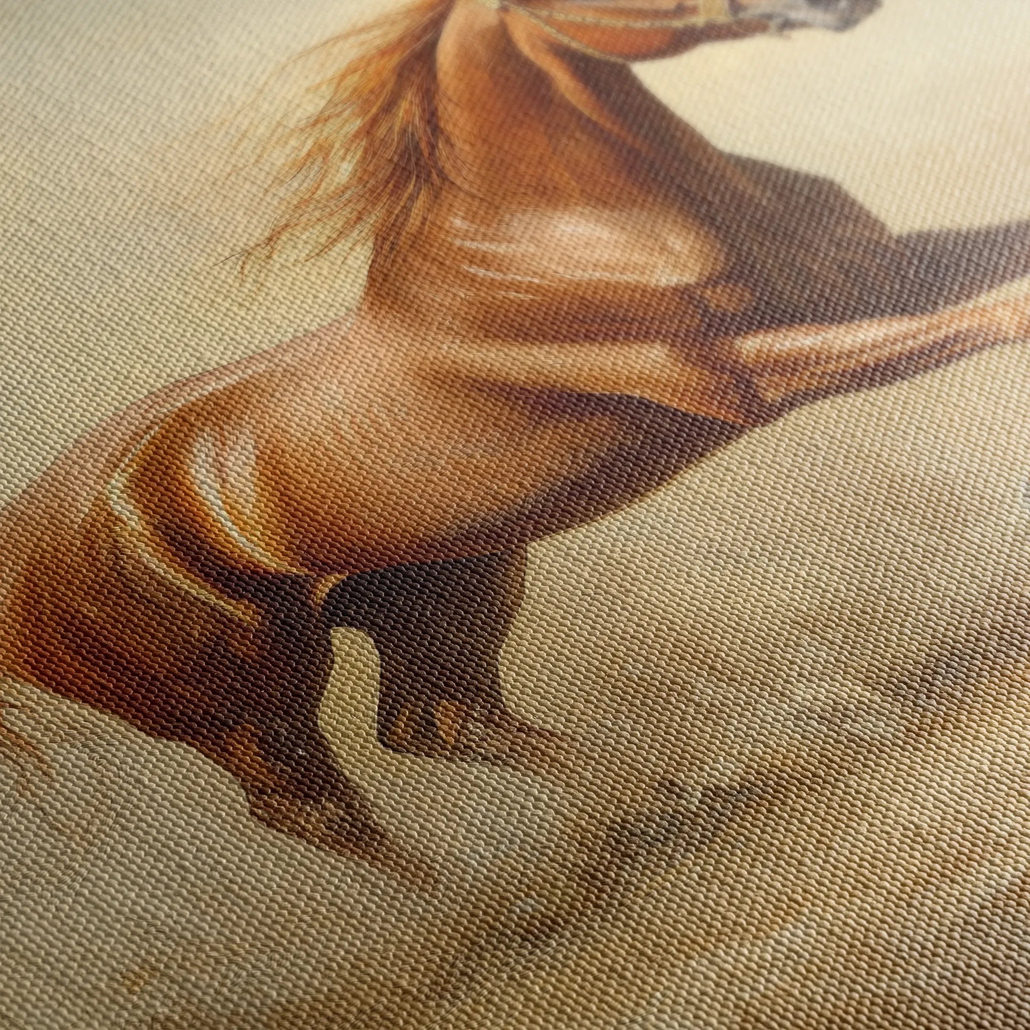 Horses 057 Canvas Art 18" x 24" / 45 x 60 cm / Black