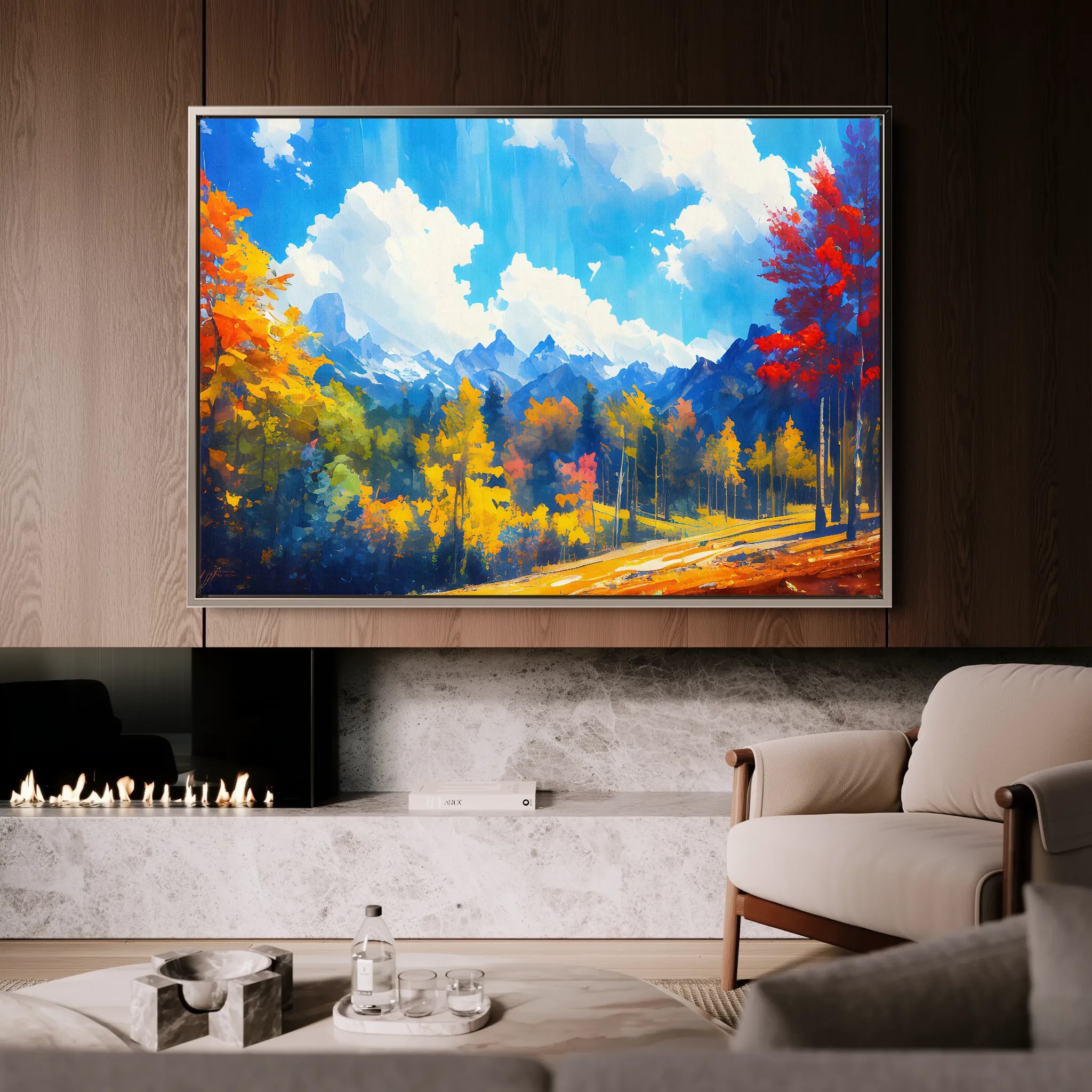 Landscape 057 Canvas Art 18" x 24" / 45 x 60 cm / Black