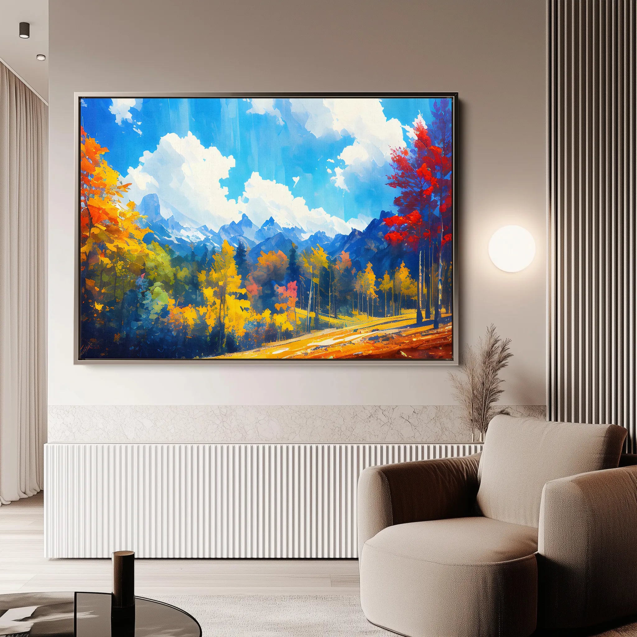 Landscape 057 Canvas Art 18" x 24" / 45 x 60 cm / Black