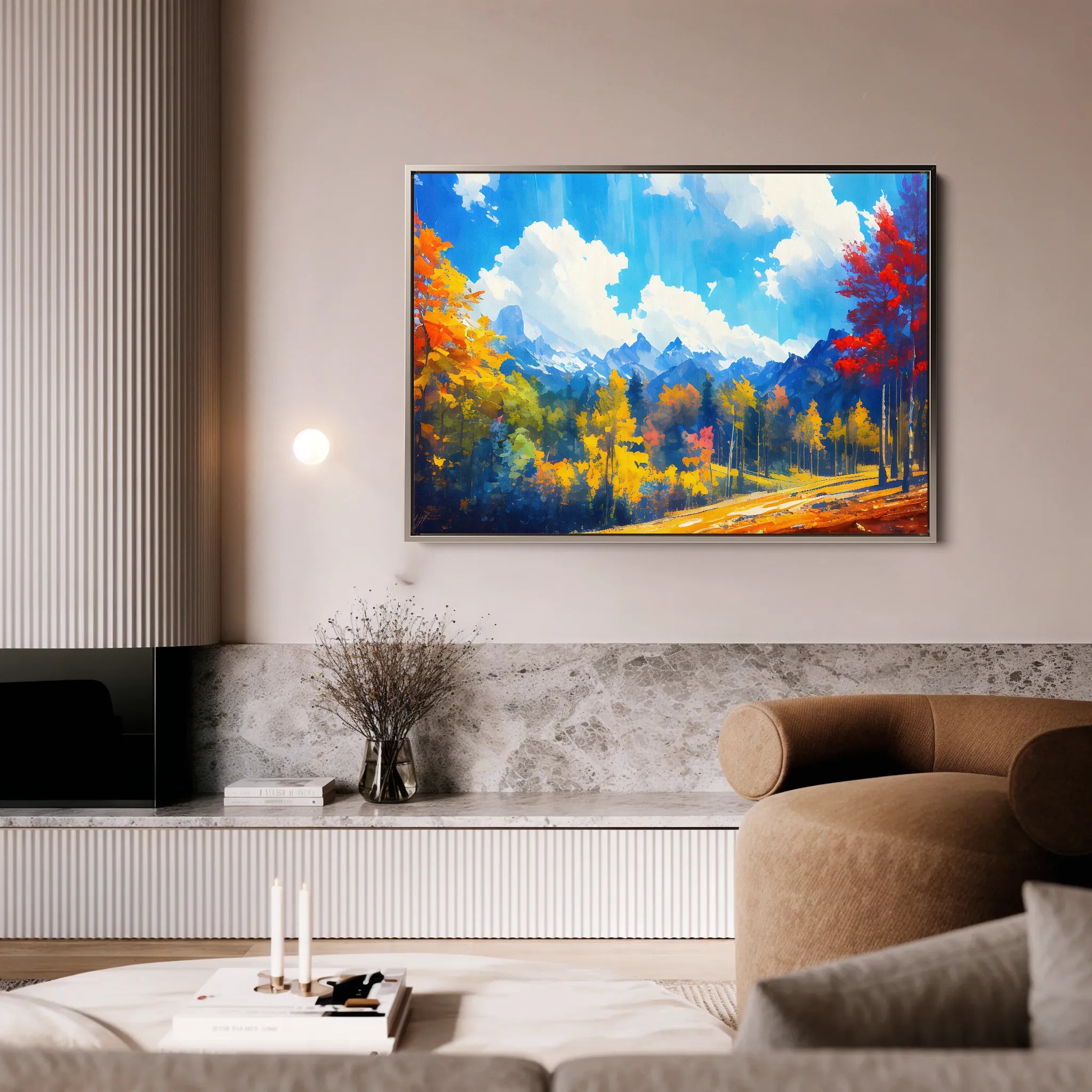 Landscape 057 Canvas Art 18" x 24" / 45 x 60 cm / Black