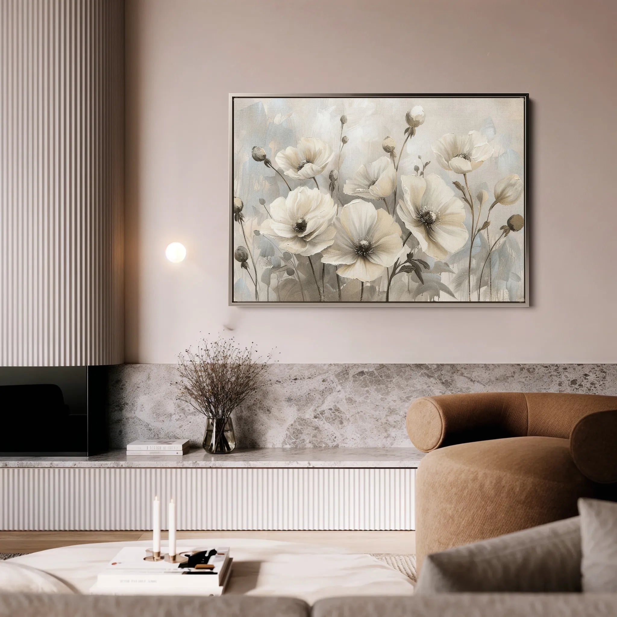 Floral 058 Canvas Art 18" x 24" / 45 x 60 cm / Black