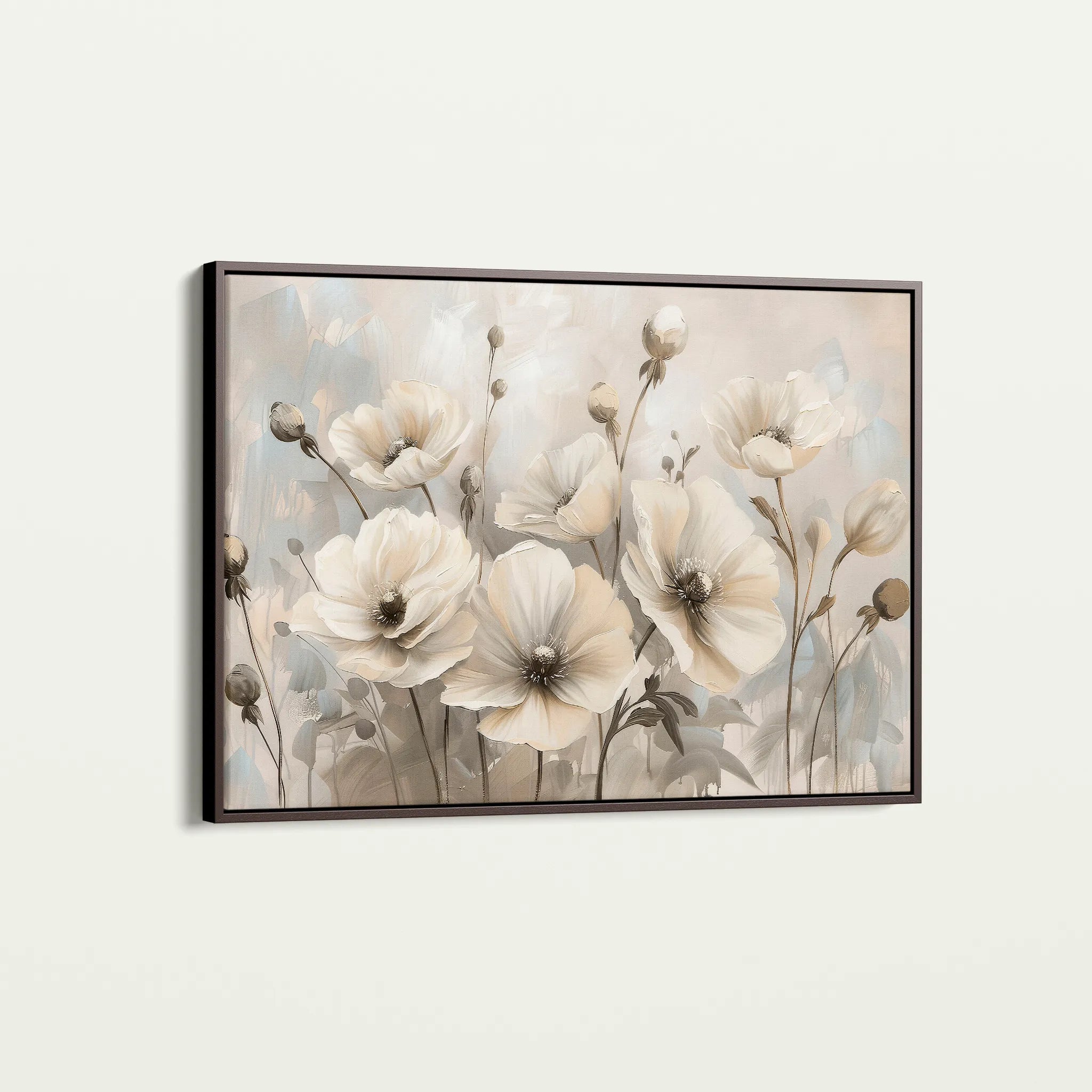 Floral 058 Canvas Art 18" x 24" / 45 x 60 cm / Black