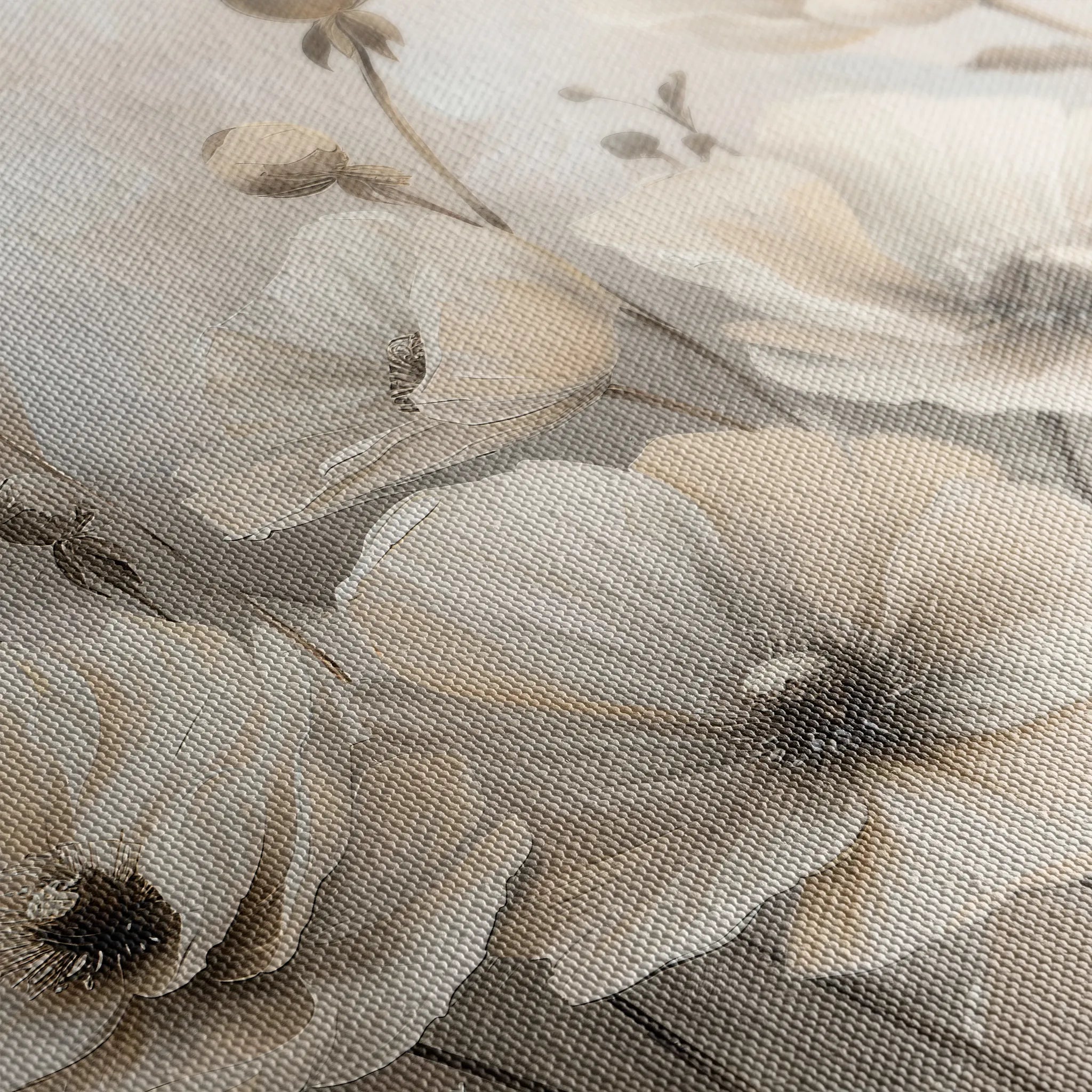 Floral 058 Canvas Art 18" x 24" / 45 x 60 cm / Black