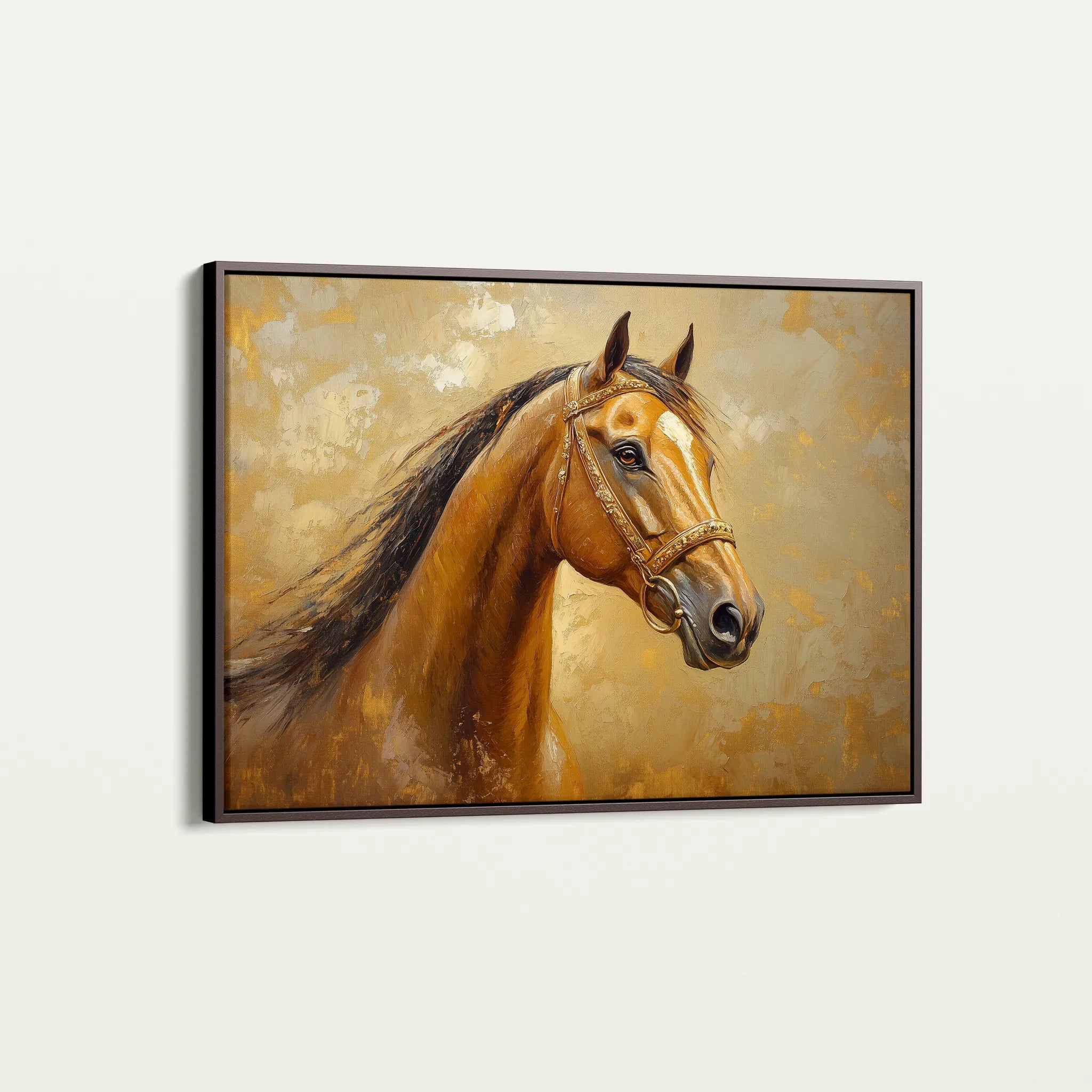 Horses 058 Canvas Art 18" x 24" / 45 x 60 cm / Black