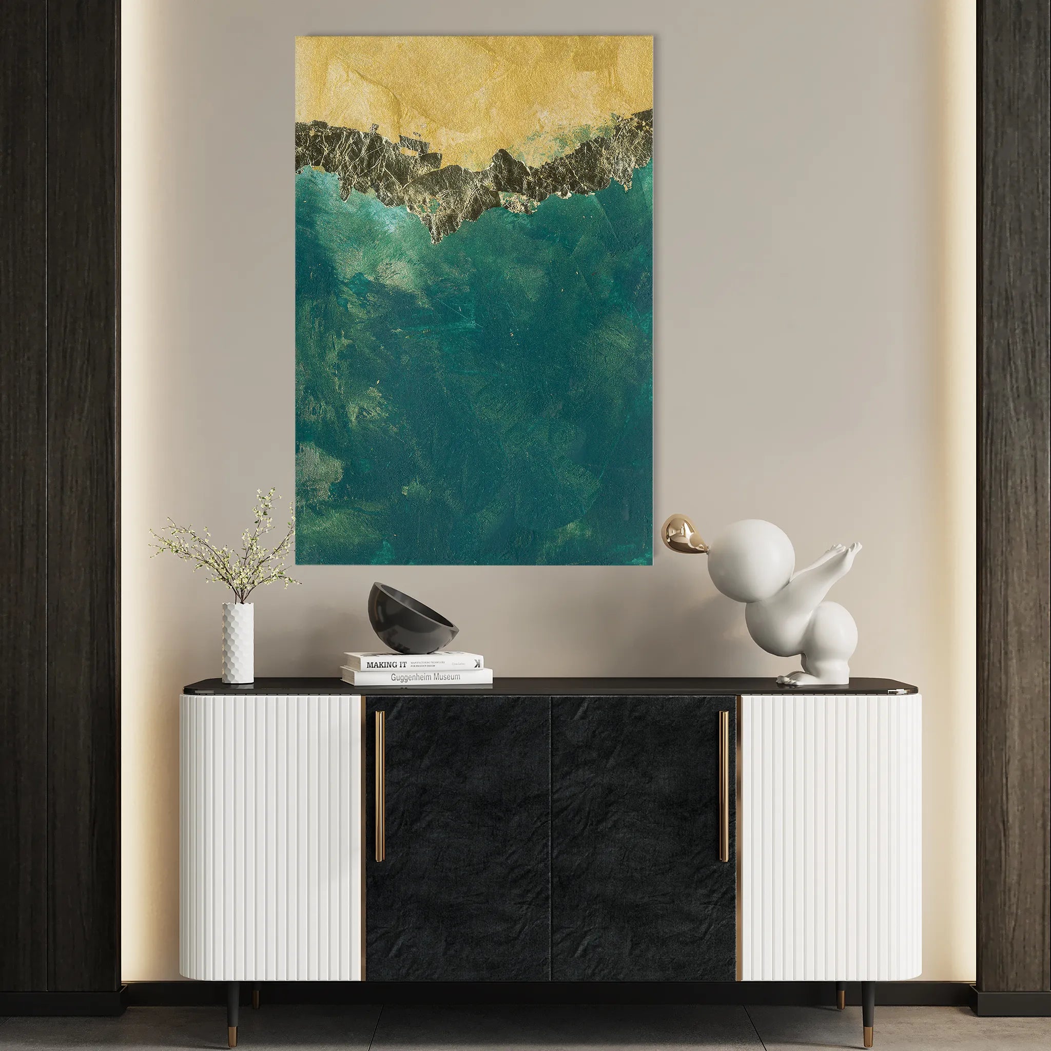 Abstract 059 Canvas Art 18" x 24" / 45 x 60 cm / Black