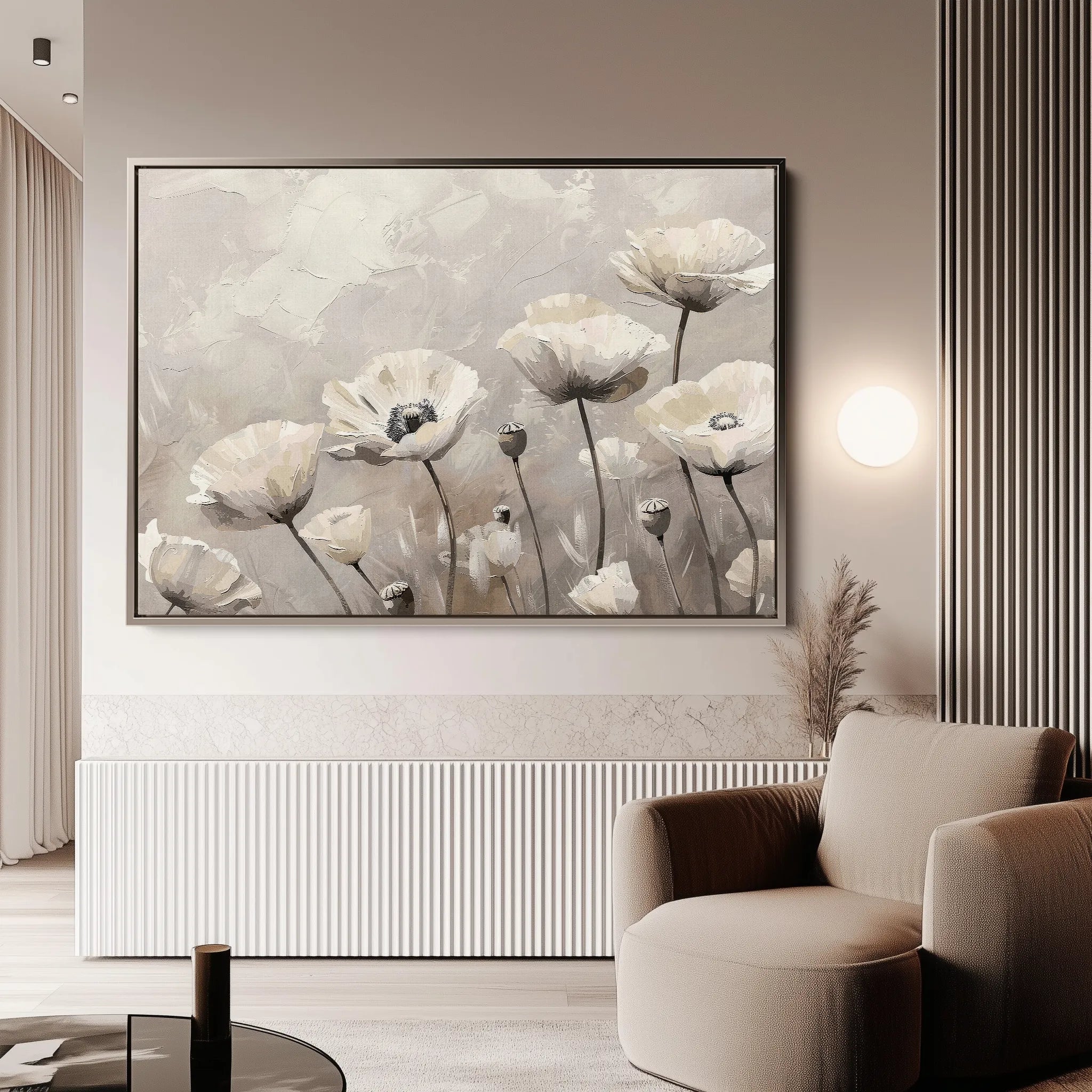 Floral 059 Canvas Art 18" x 24" / 45 x 60 cm / Black