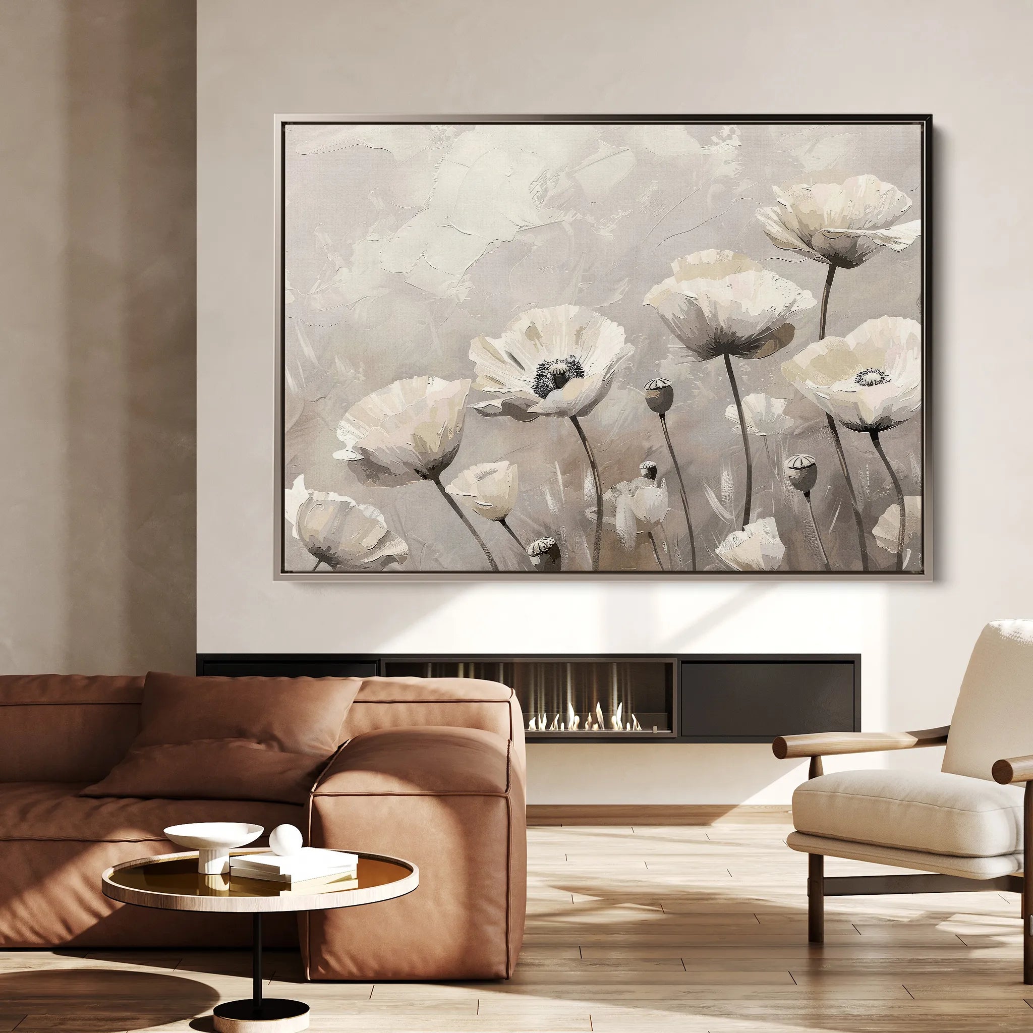 Floral 059 Canvas Art 18" x 24" / 45 x 60 cm / Black