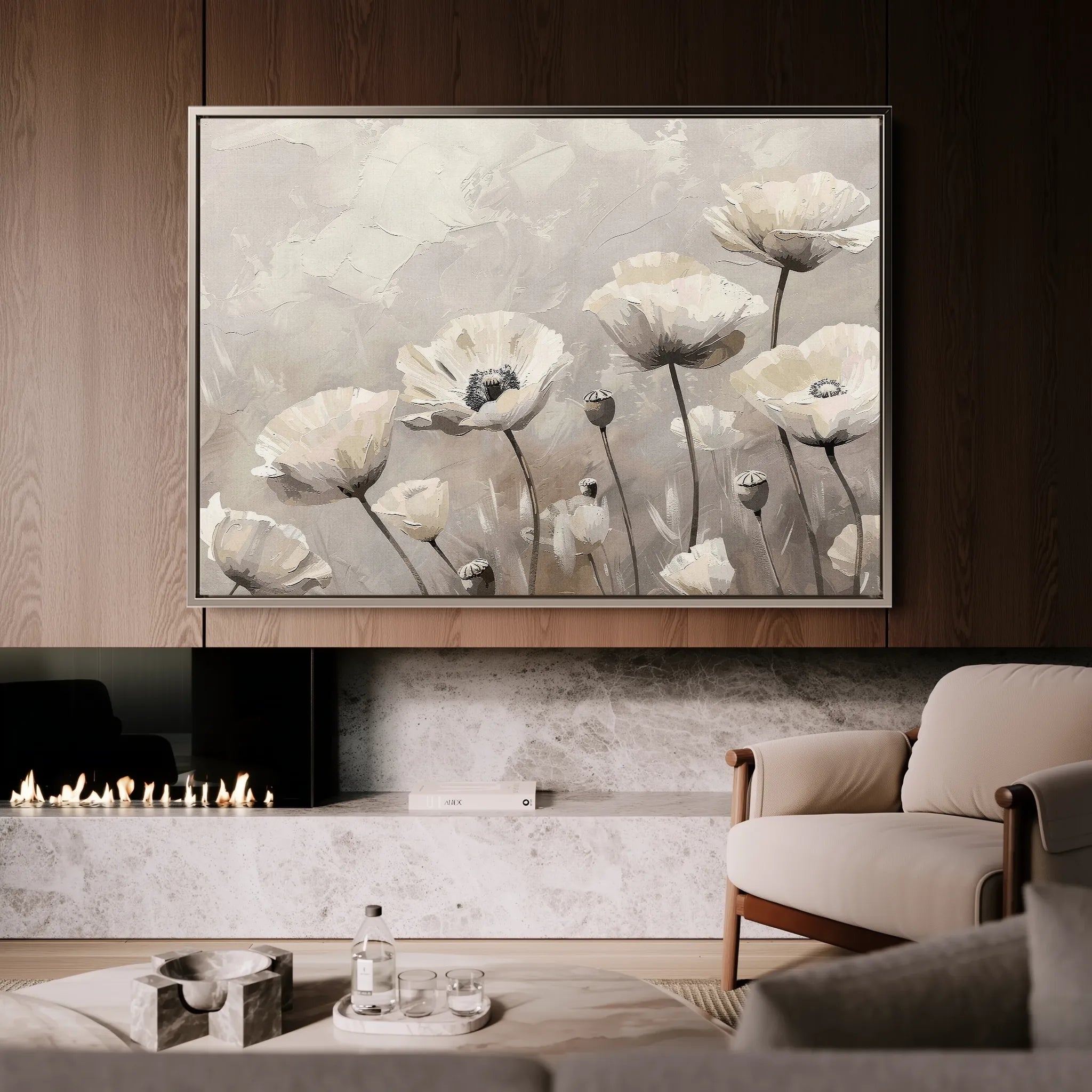 Floral 059 Canvas Art 18" x 24" / 45 x 60 cm / Black
