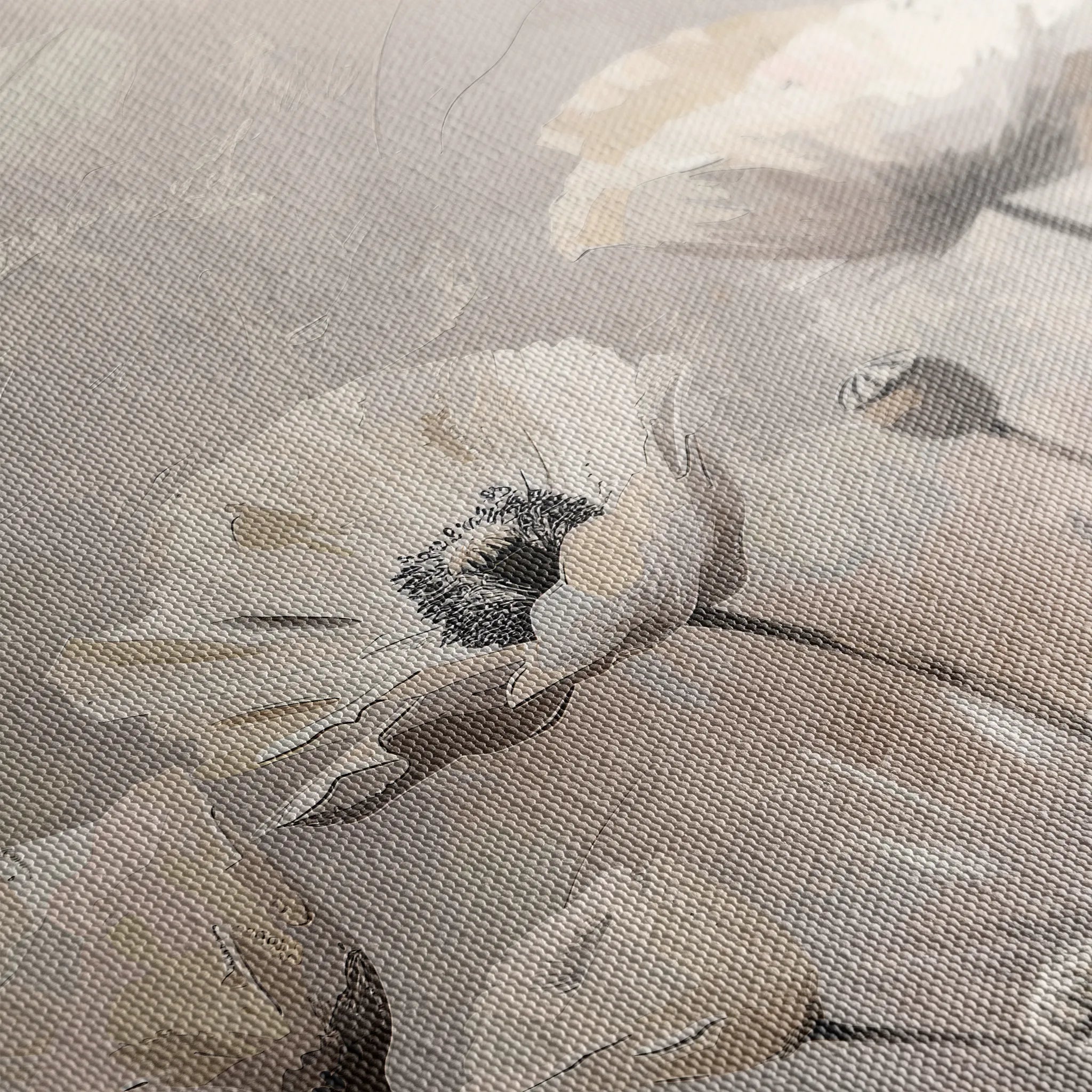 Floral 059 Canvas Art 18" x 24" / 45 x 60 cm / Black